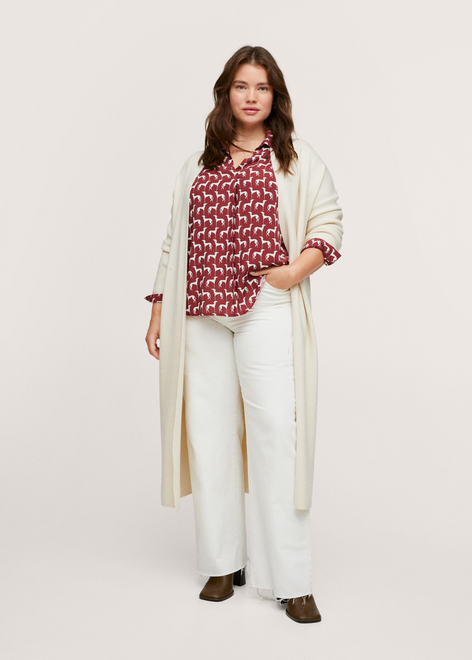 Blusa fluida estampada - Plano general