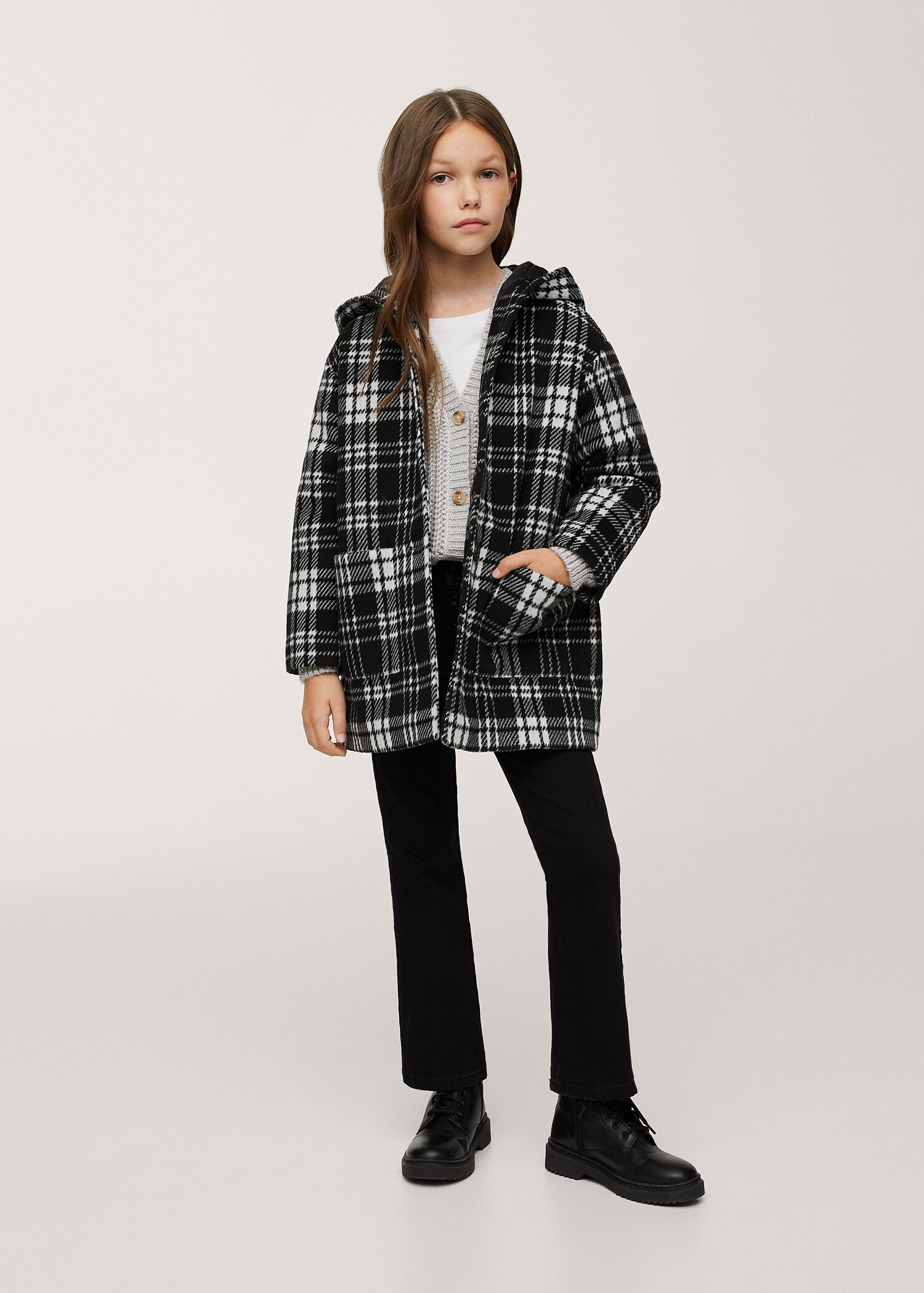 Check padded coat - General plane