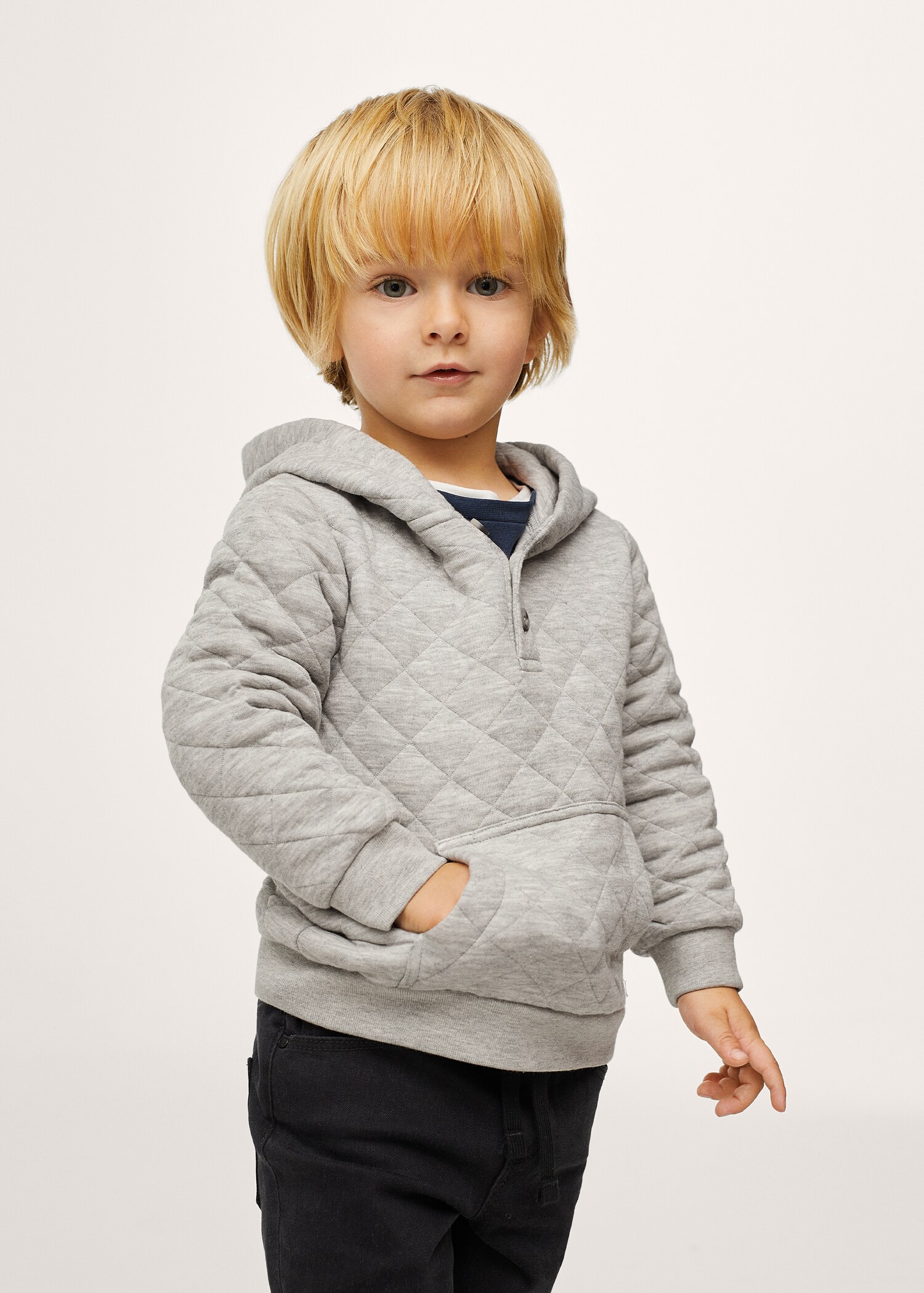 Sudadera acolchada botones - Plano general