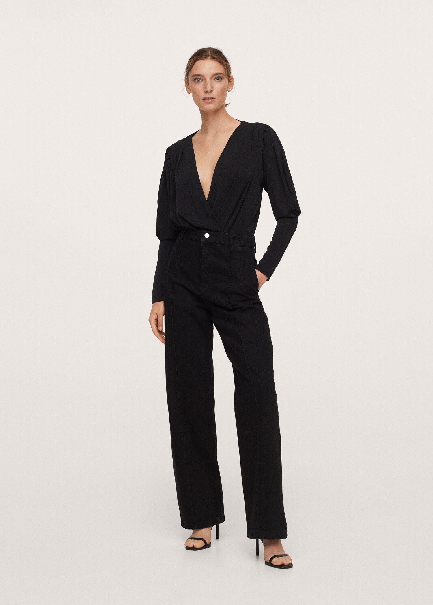 Jeans wideleg tiro alto - Plano general