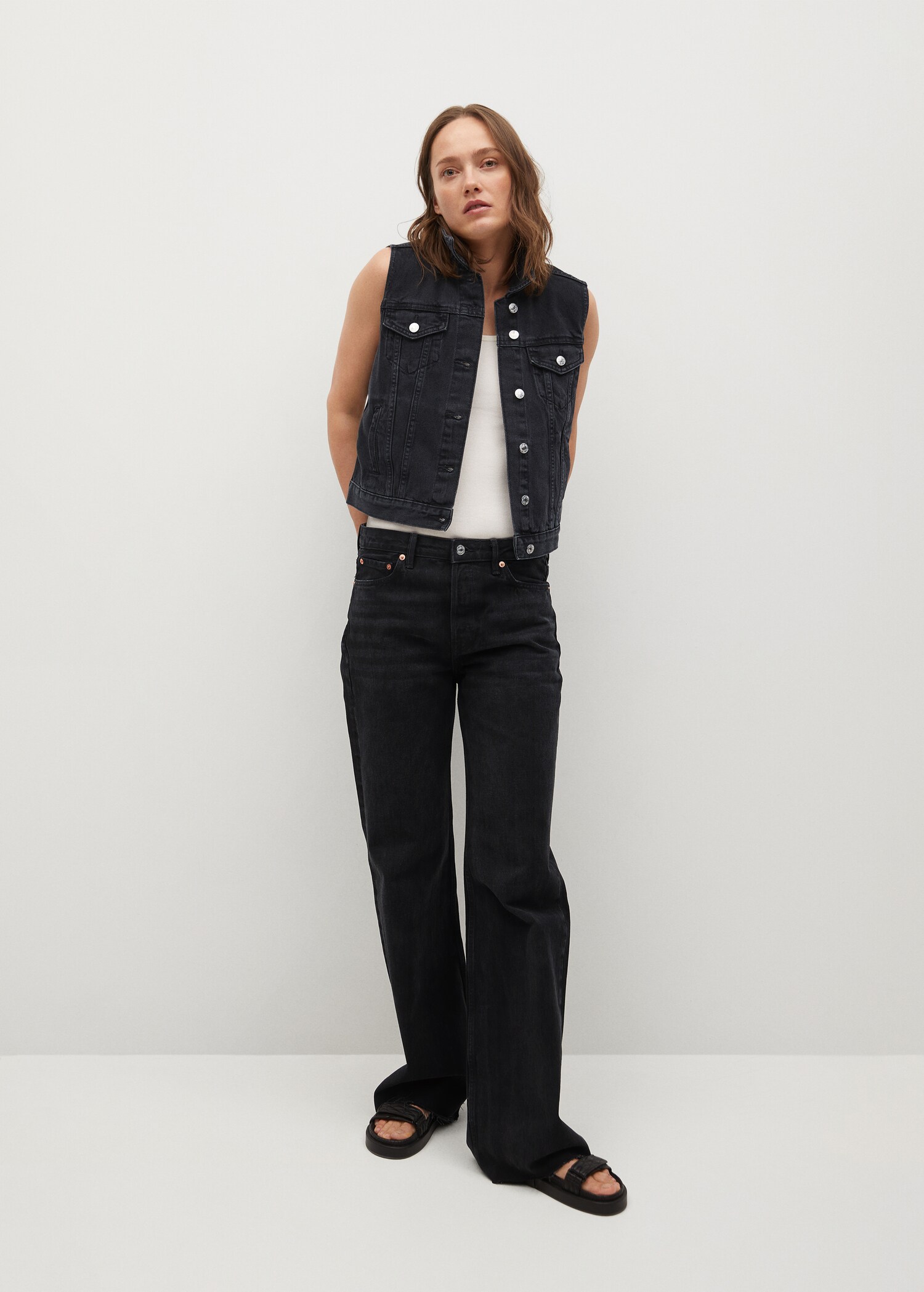 Chaleco denim bolsillos - Plano general
