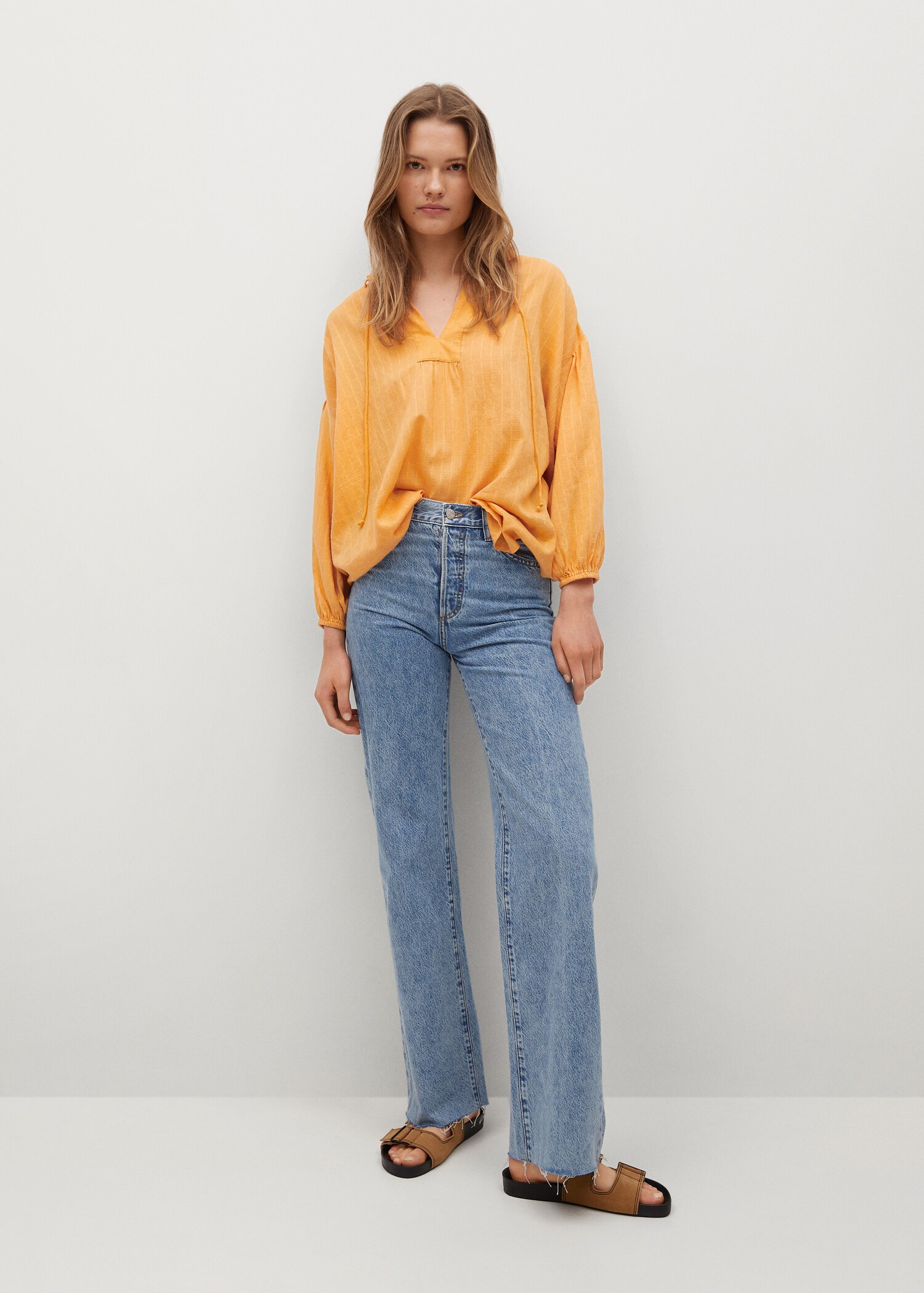Baumwollbluse mit Textur - Allgemeine Ansicht