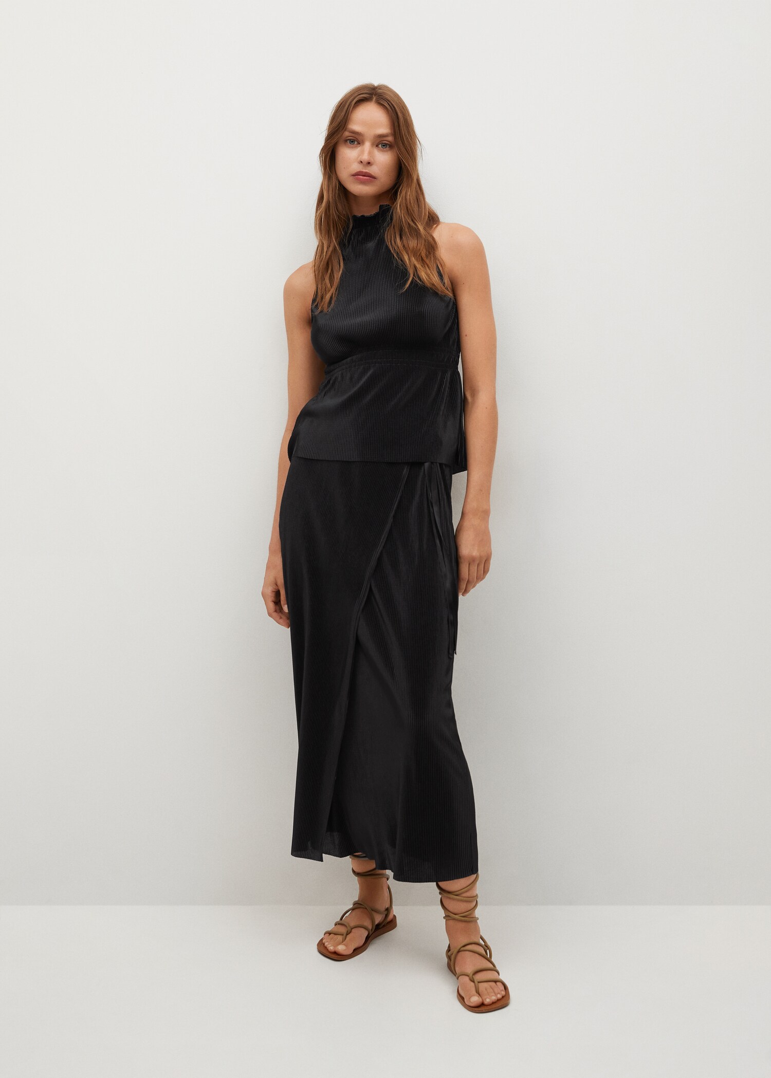 Pleated satin top - General plane