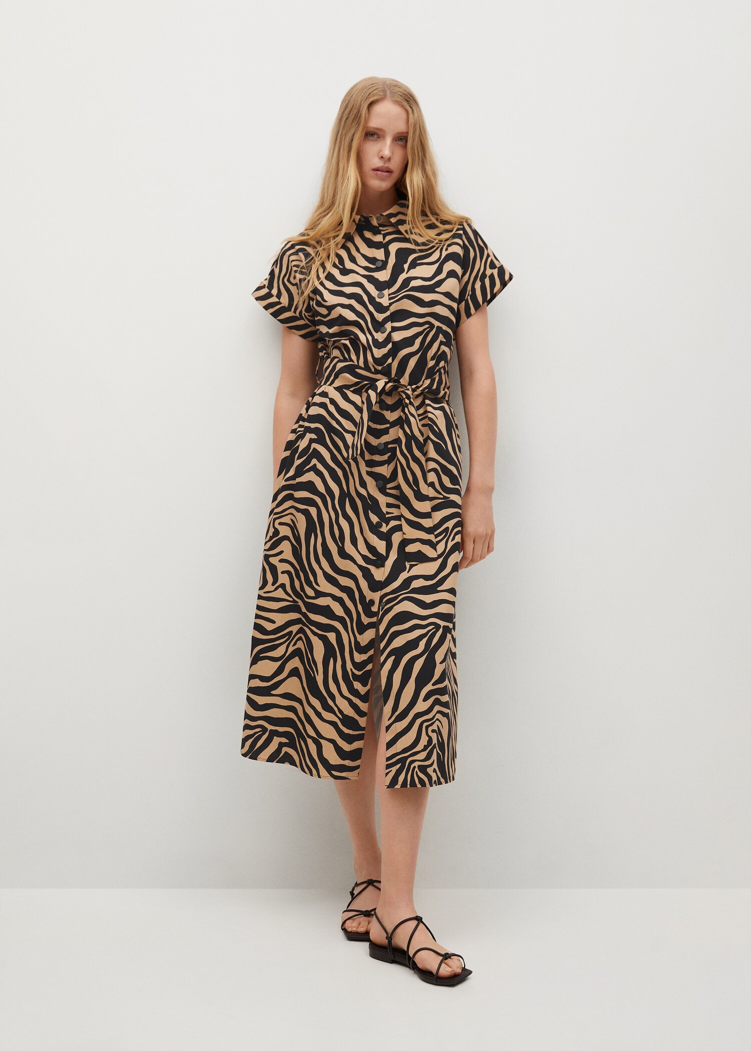 Vestido camisero estampado - Plano general