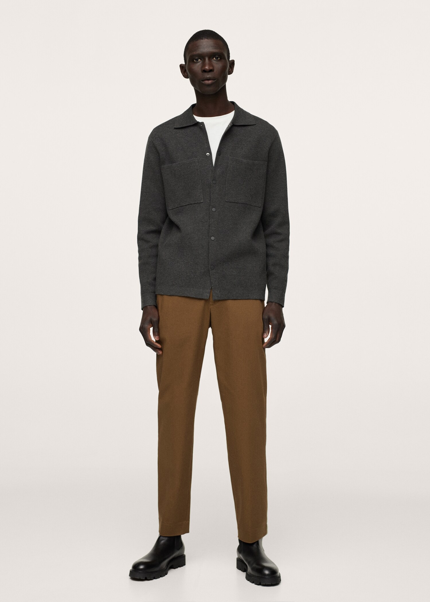 Elastic waist cotton trousers - General plane