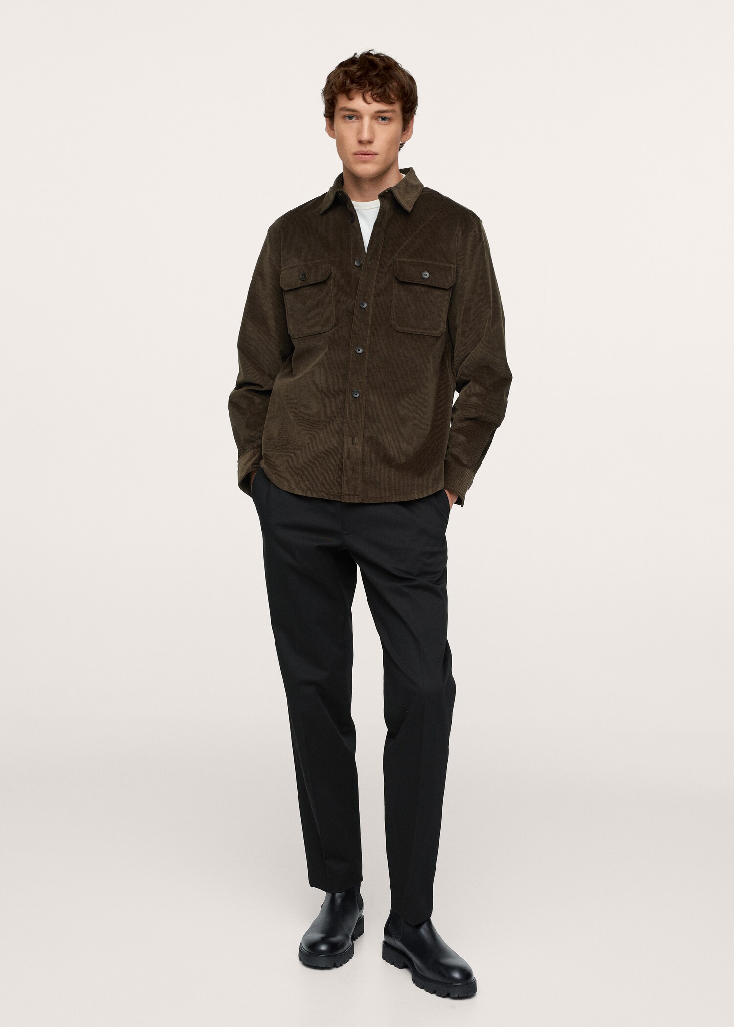 Elastic waist cotton trousers - General plane