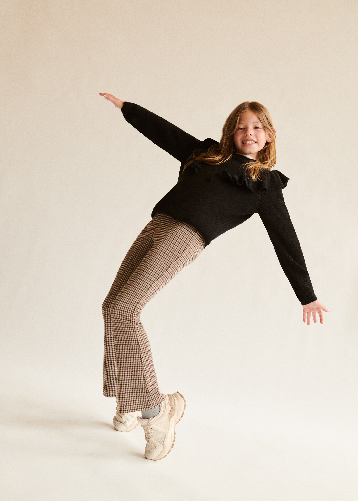 Leggings flare estampado cuadros - Plano general