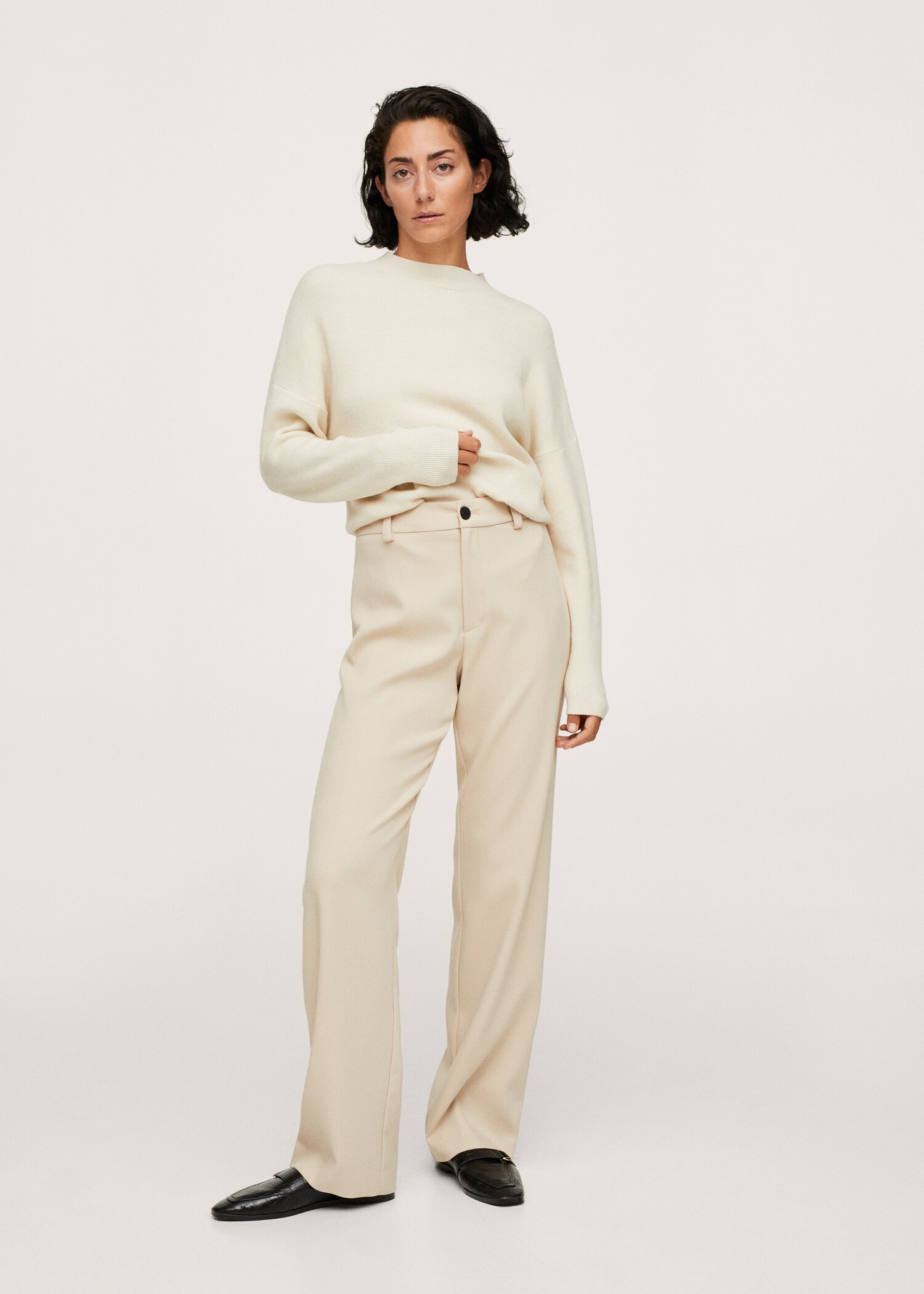 High-waist straight trousers - General plane