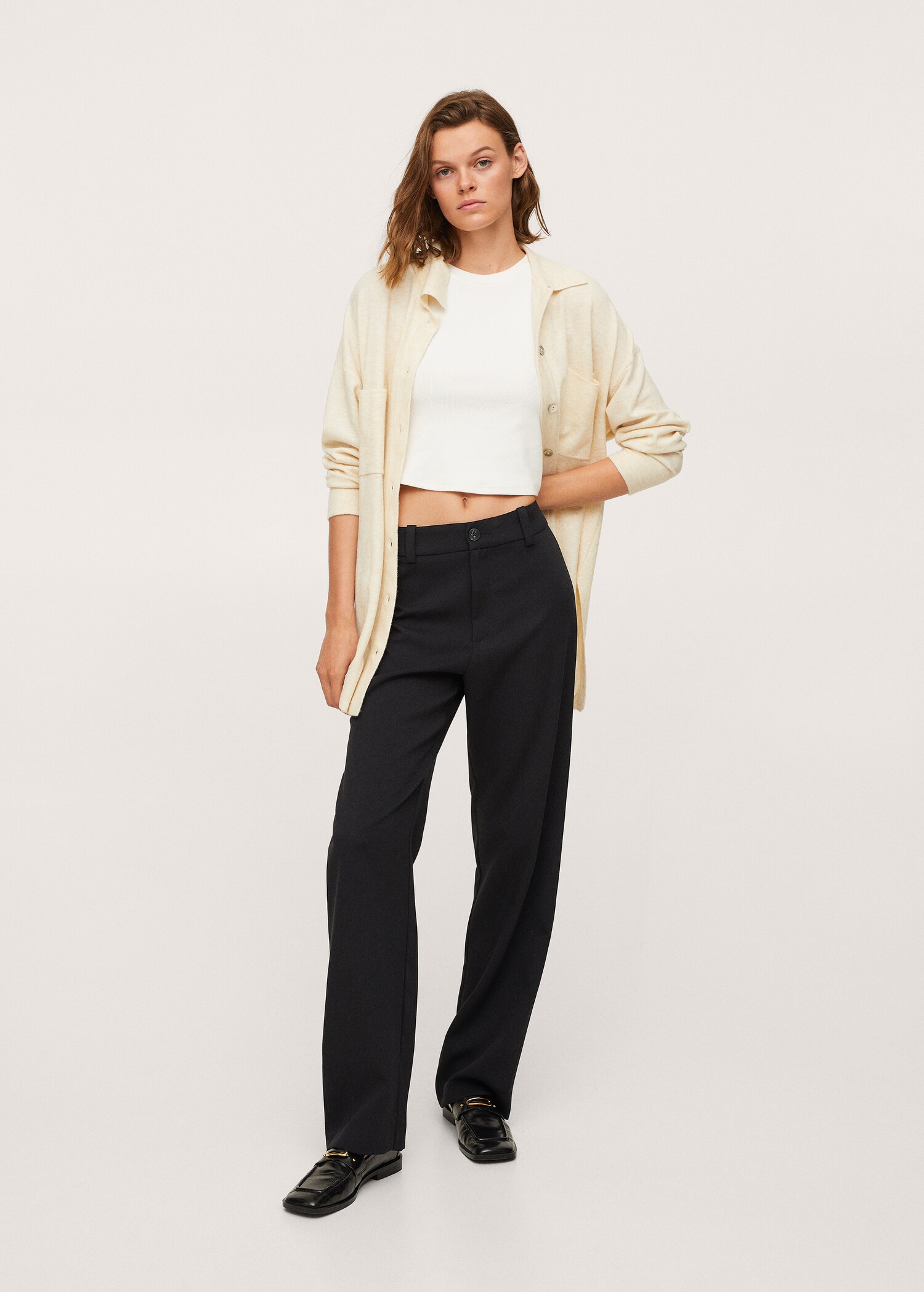 High-waist straight trousers - General plane