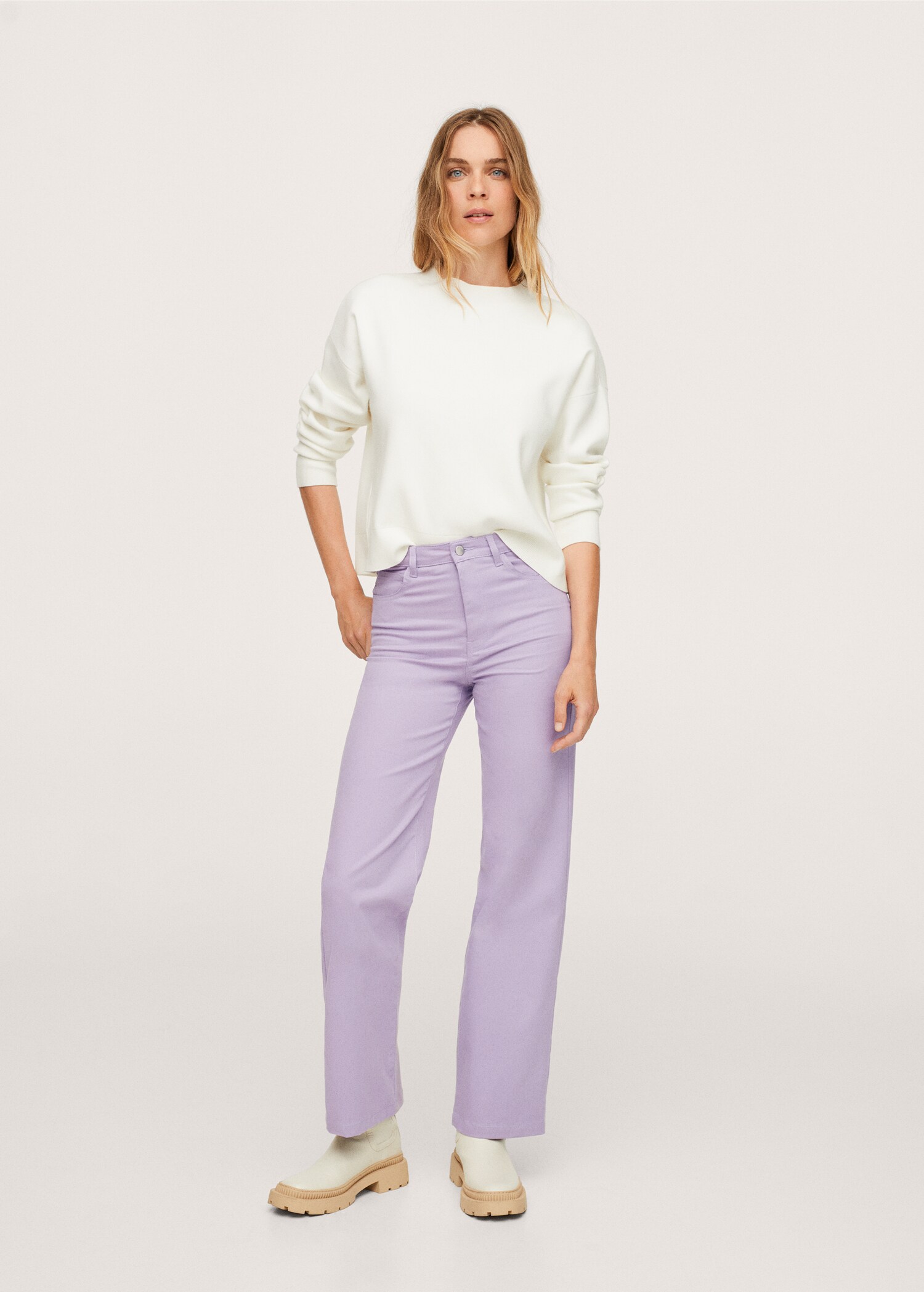 Pantalón recto franela - Plano general