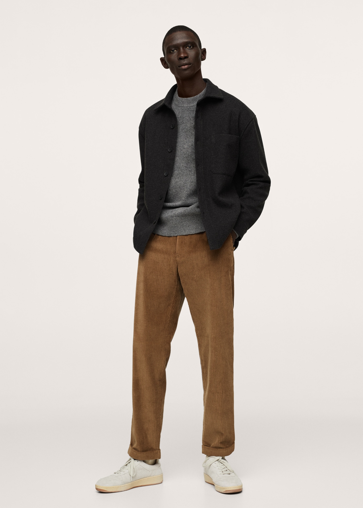 Pleated corduroy trousers - General plane