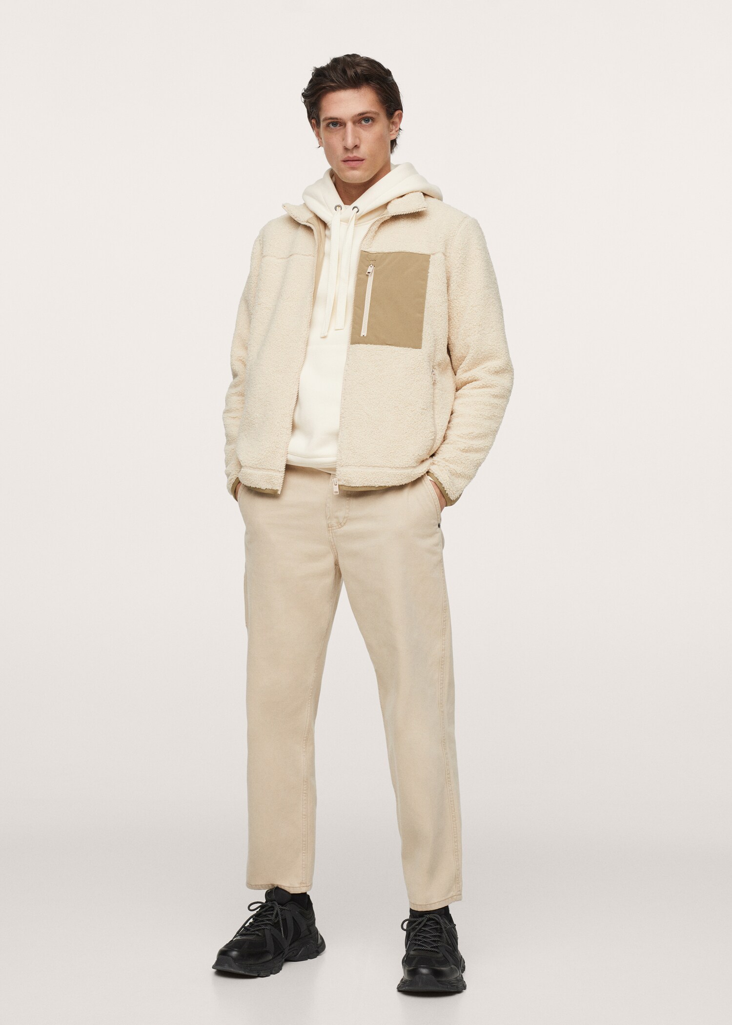 Chaqueta combinada borreguito - Plano general
