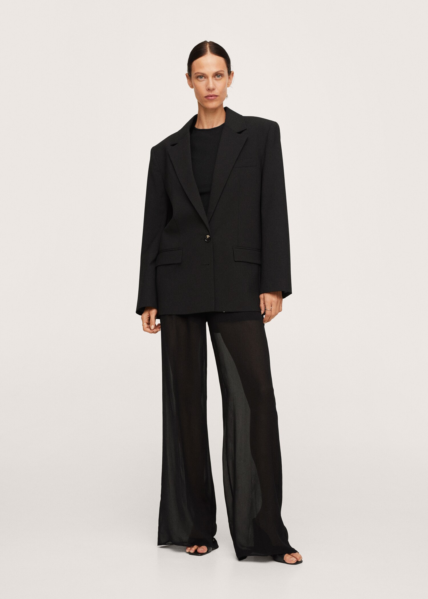 Oversized woollen suit jacket - General plane