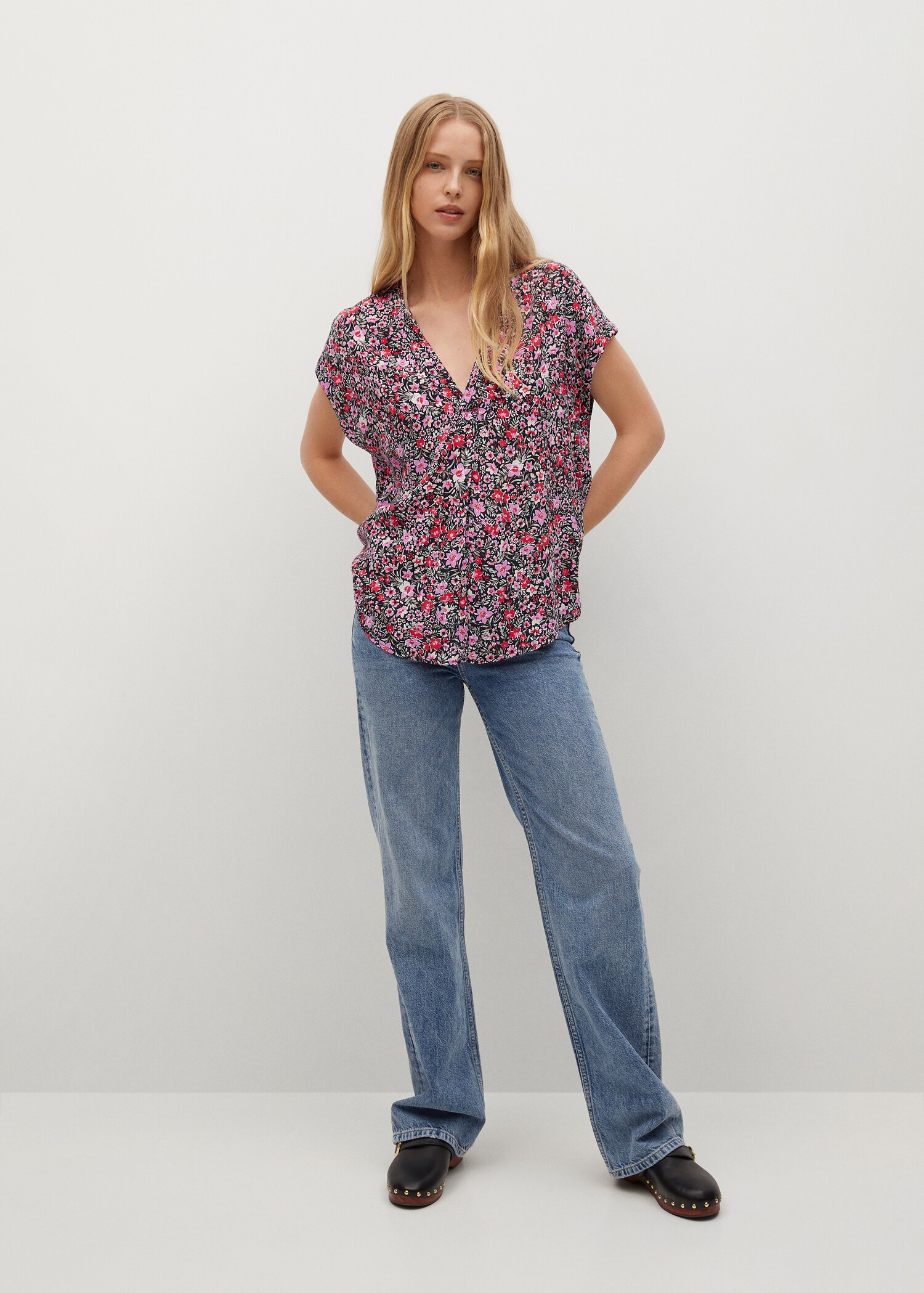 Blusa oversize estampada - Plano general