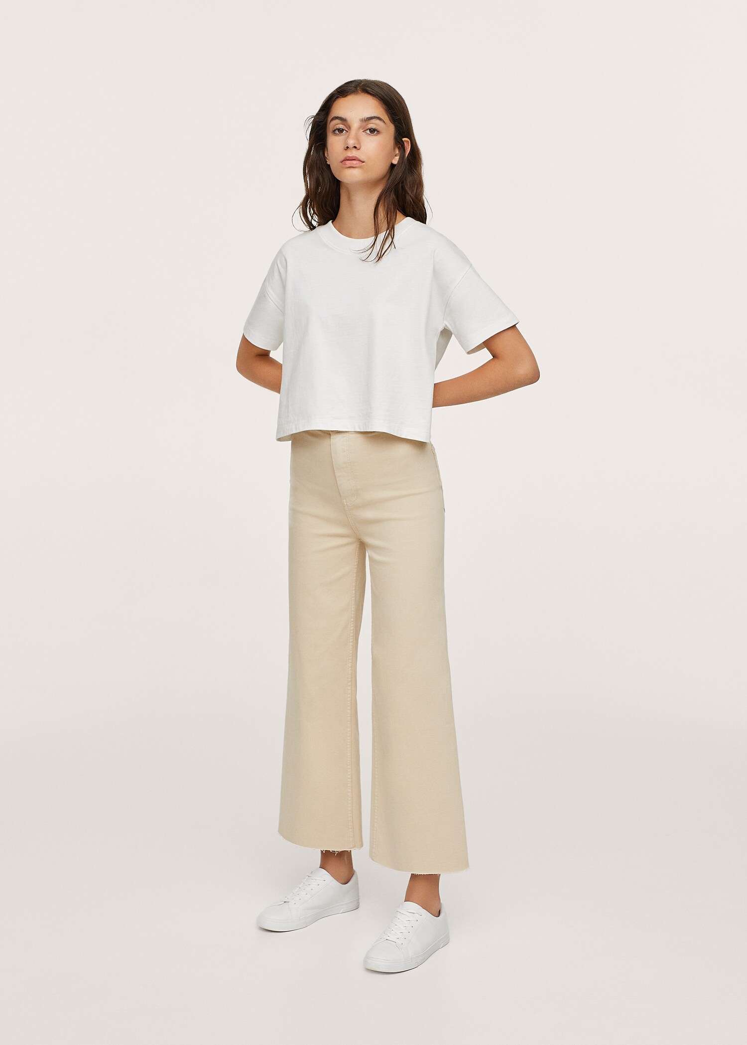 Cropped wide-leg jeans - General plane