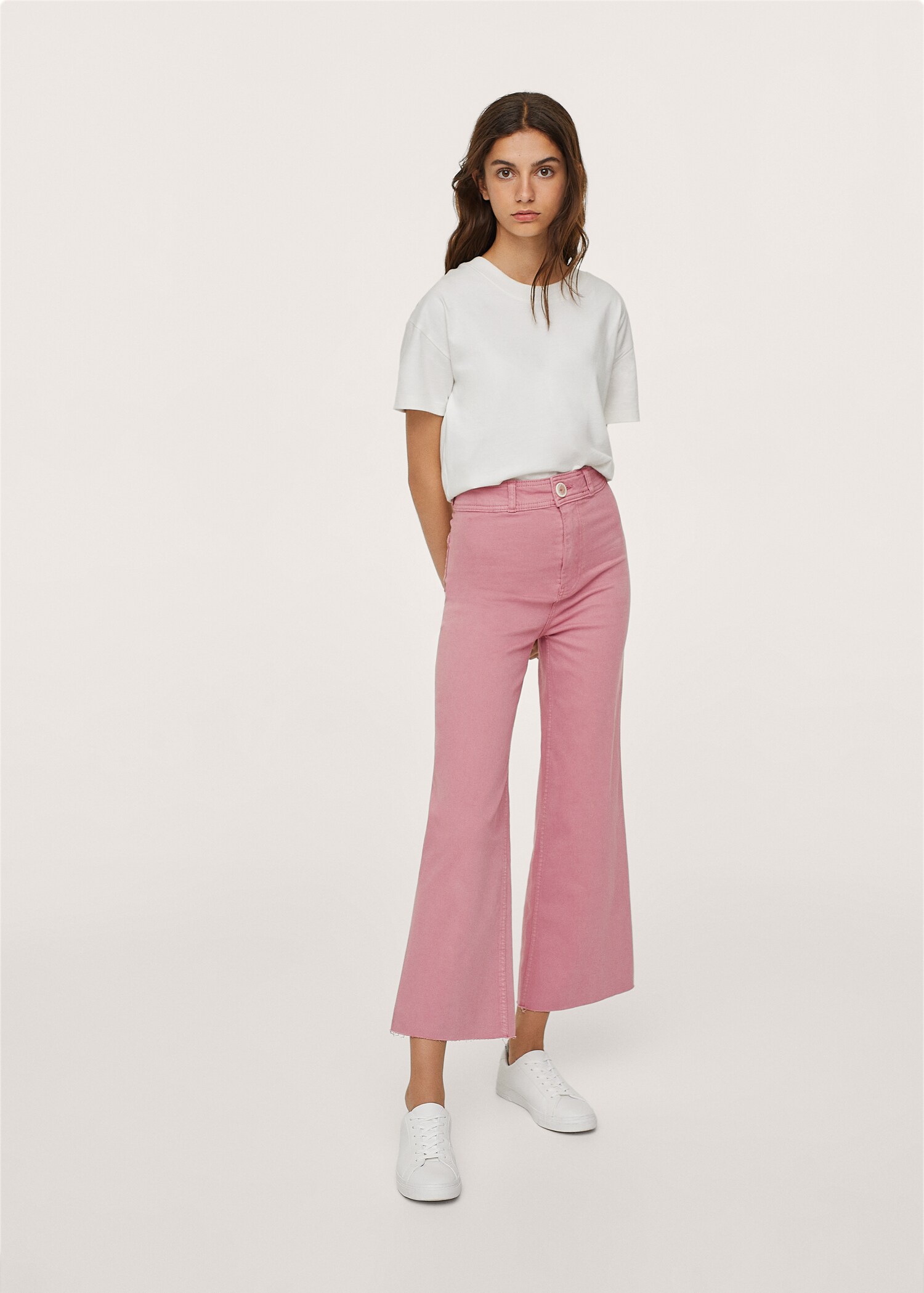 Cropped wide-leg jeans - General plane