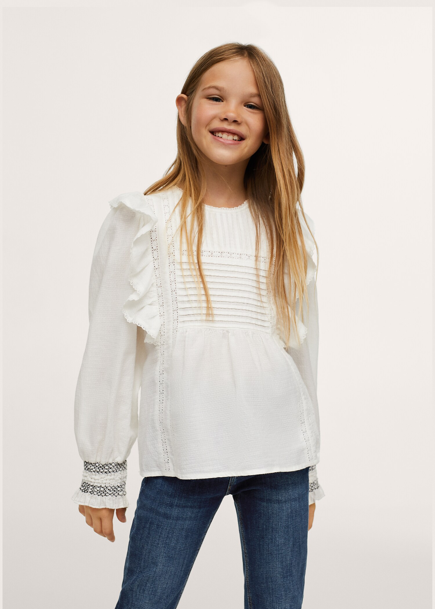 Camisa algodón volantes - Plano general