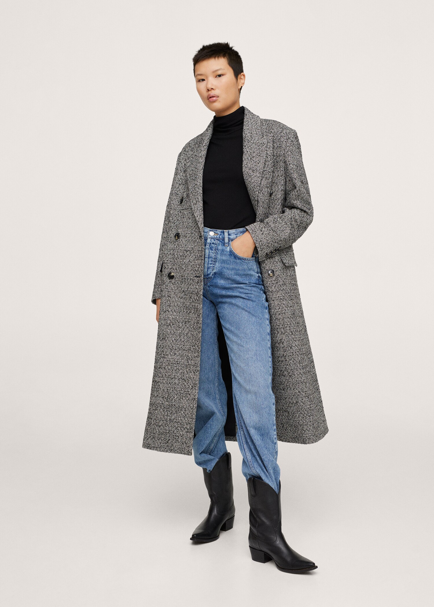 Abrigo lana oversize - Plano general