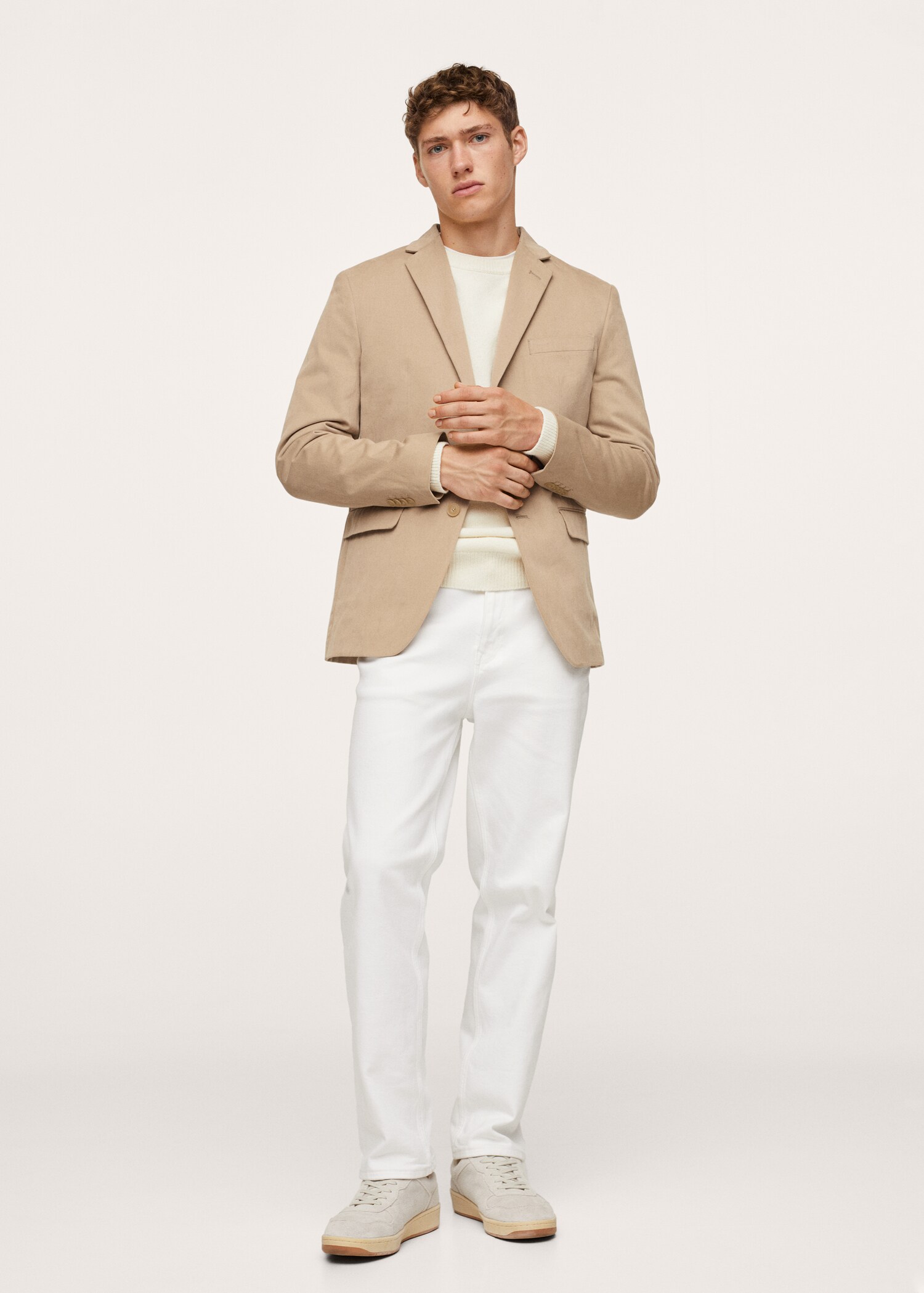 Blazer med tekstur, slim-fit - Total bildeutsnitt
