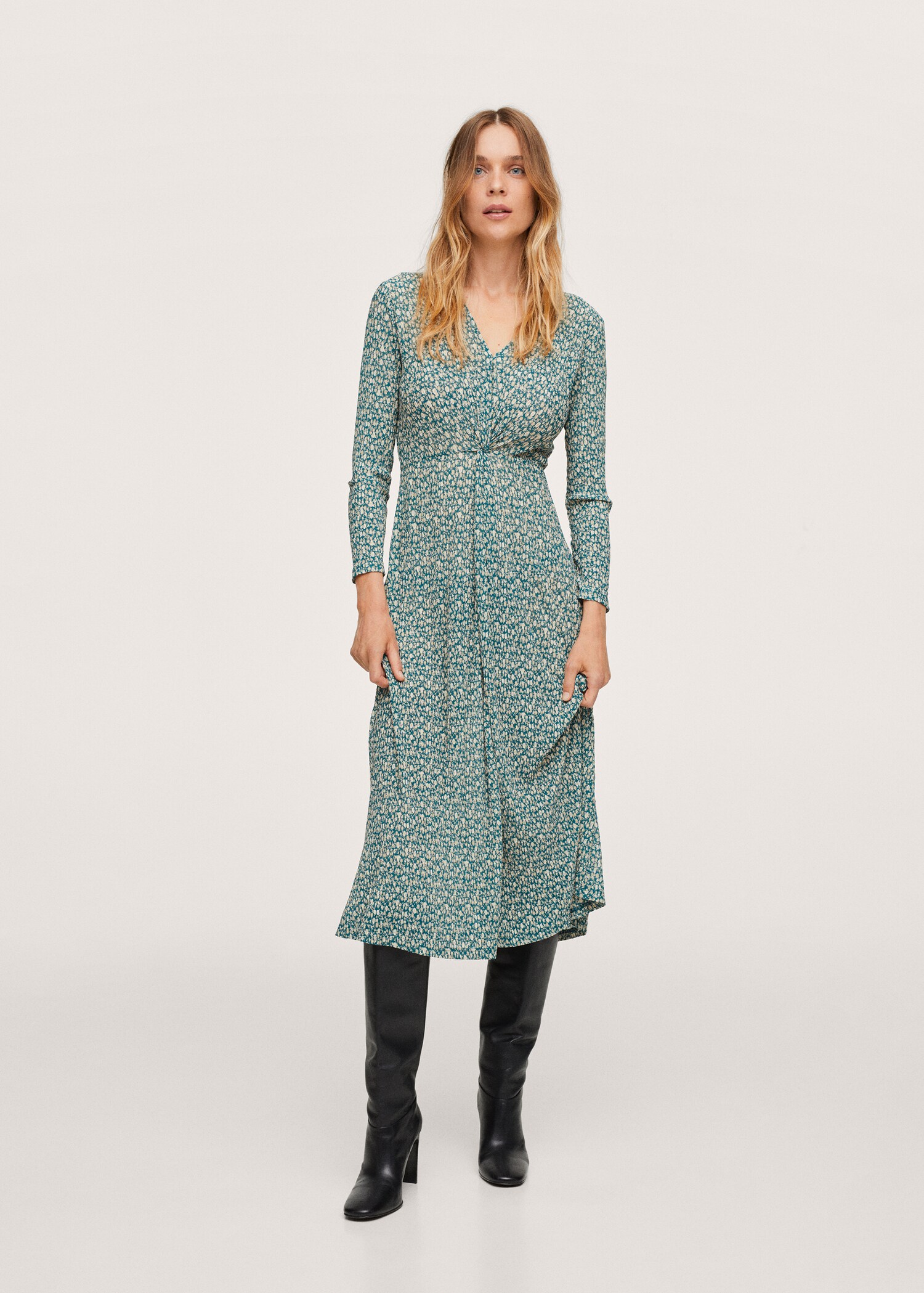Vestido textura estampado - Plano general