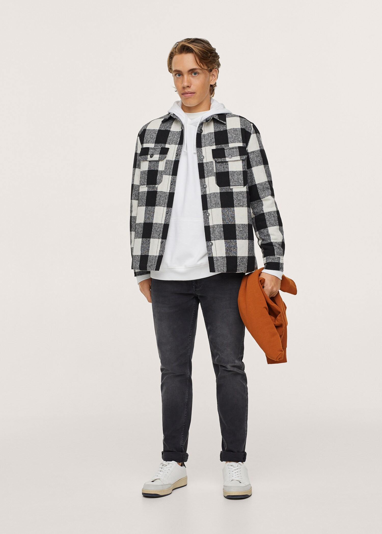 Karierte Jacke mit Taschen - Allgemeine Ansicht