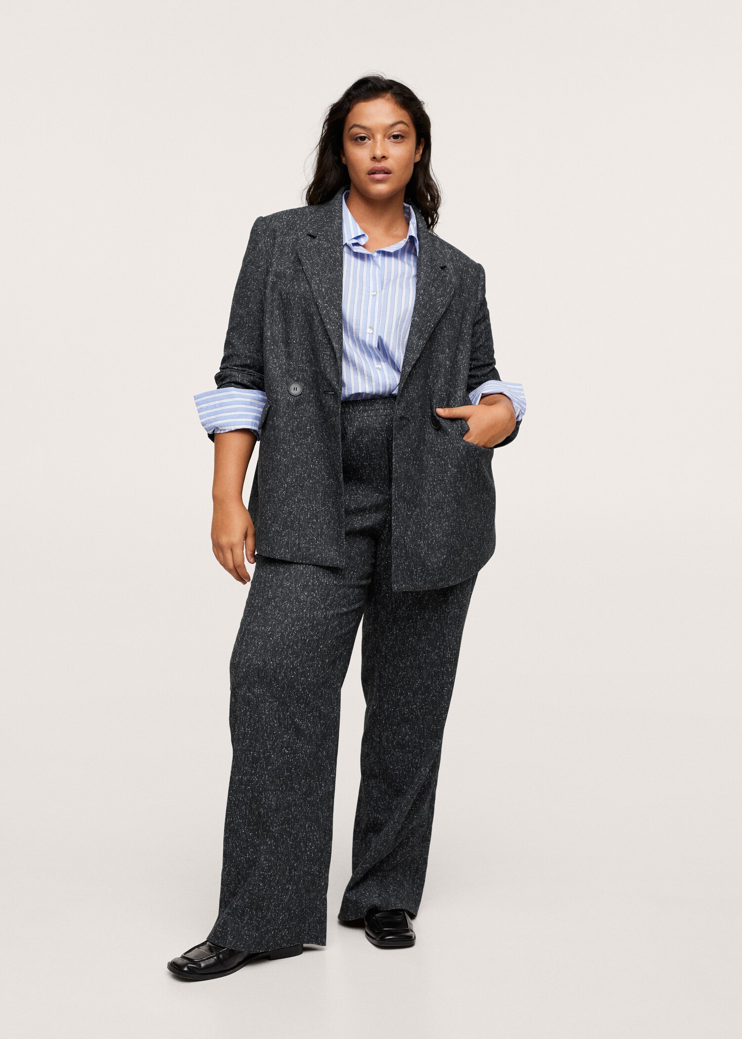 Americana traje jaspeada - Plano general