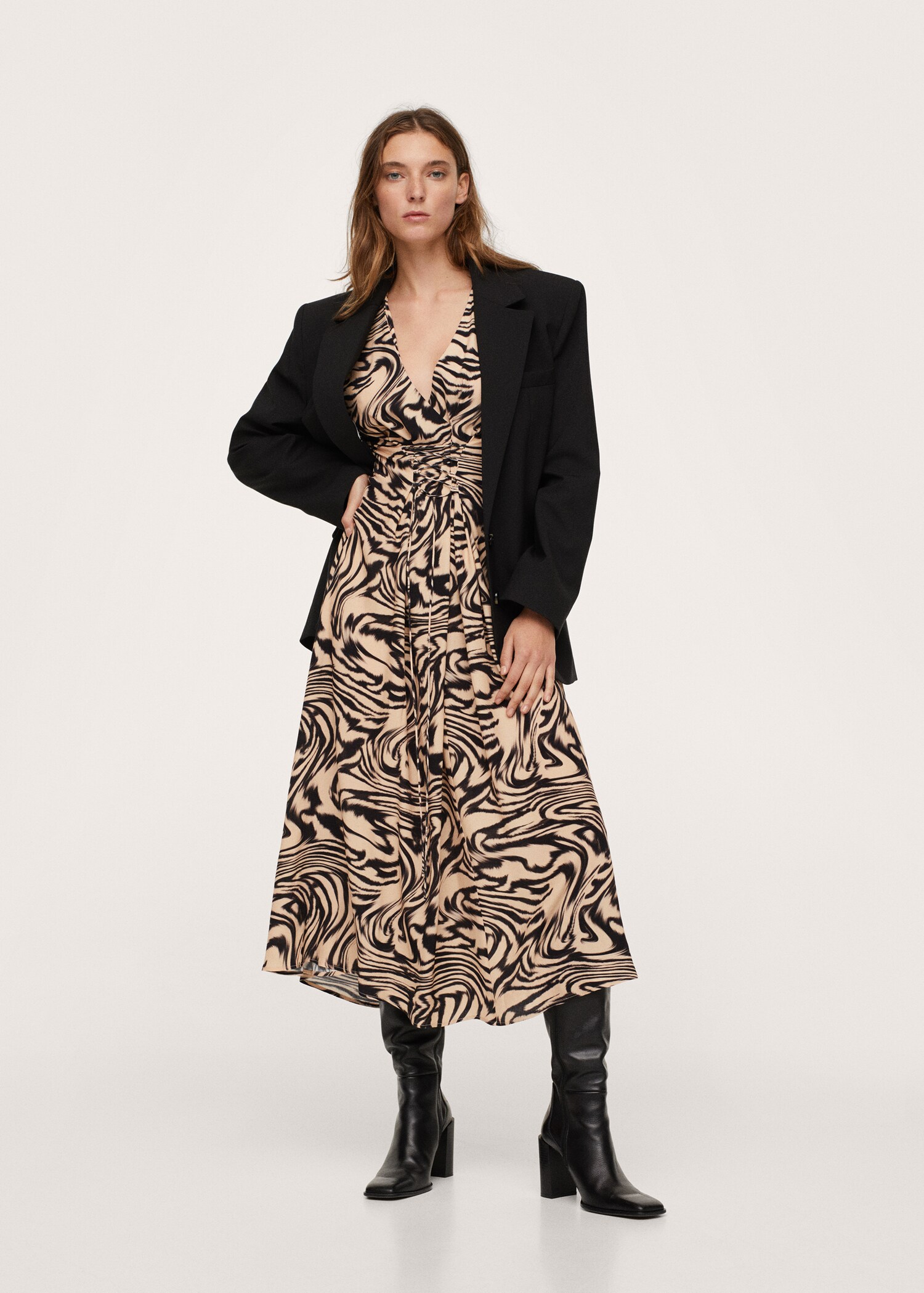 Vestido estampado animal - Plano general