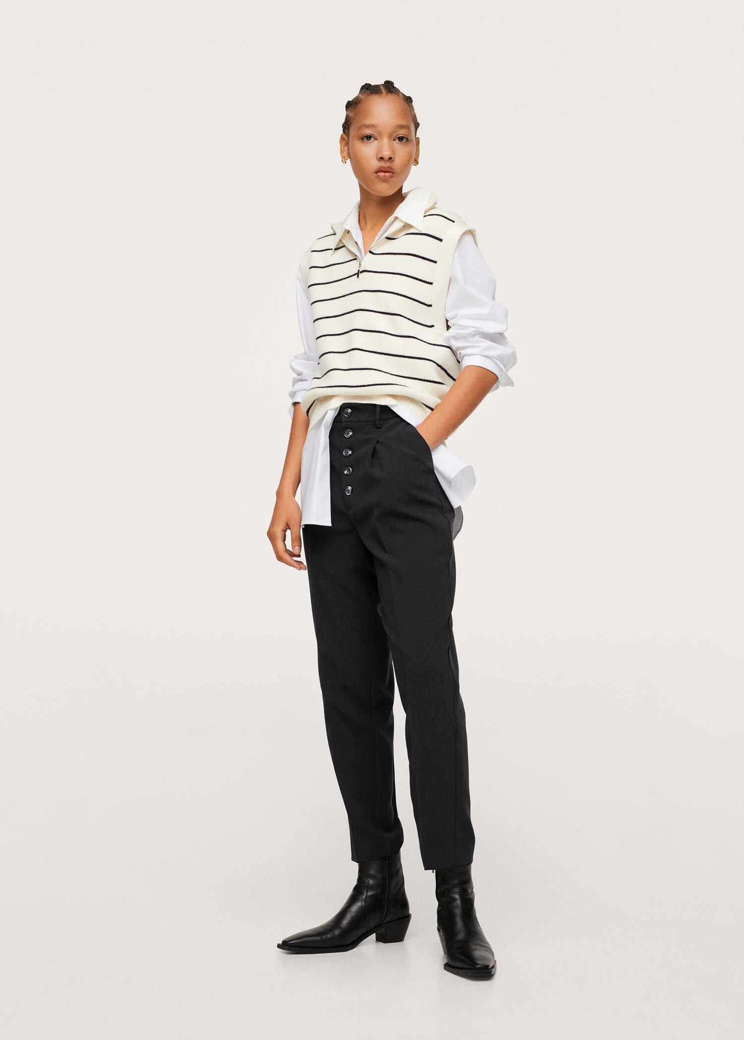 Pantalón slouchy botones - Plano general