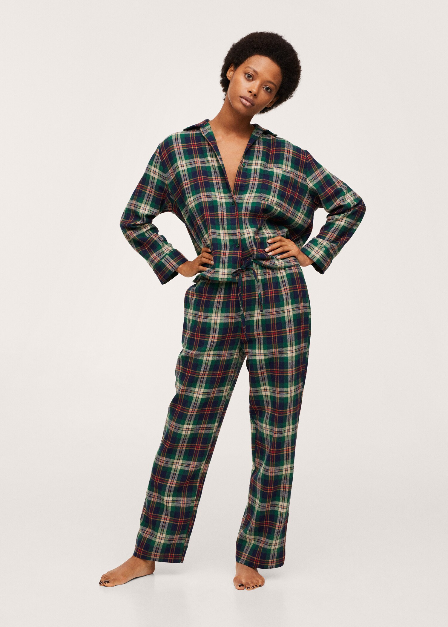 Check flannel pyjama shirt - General plane