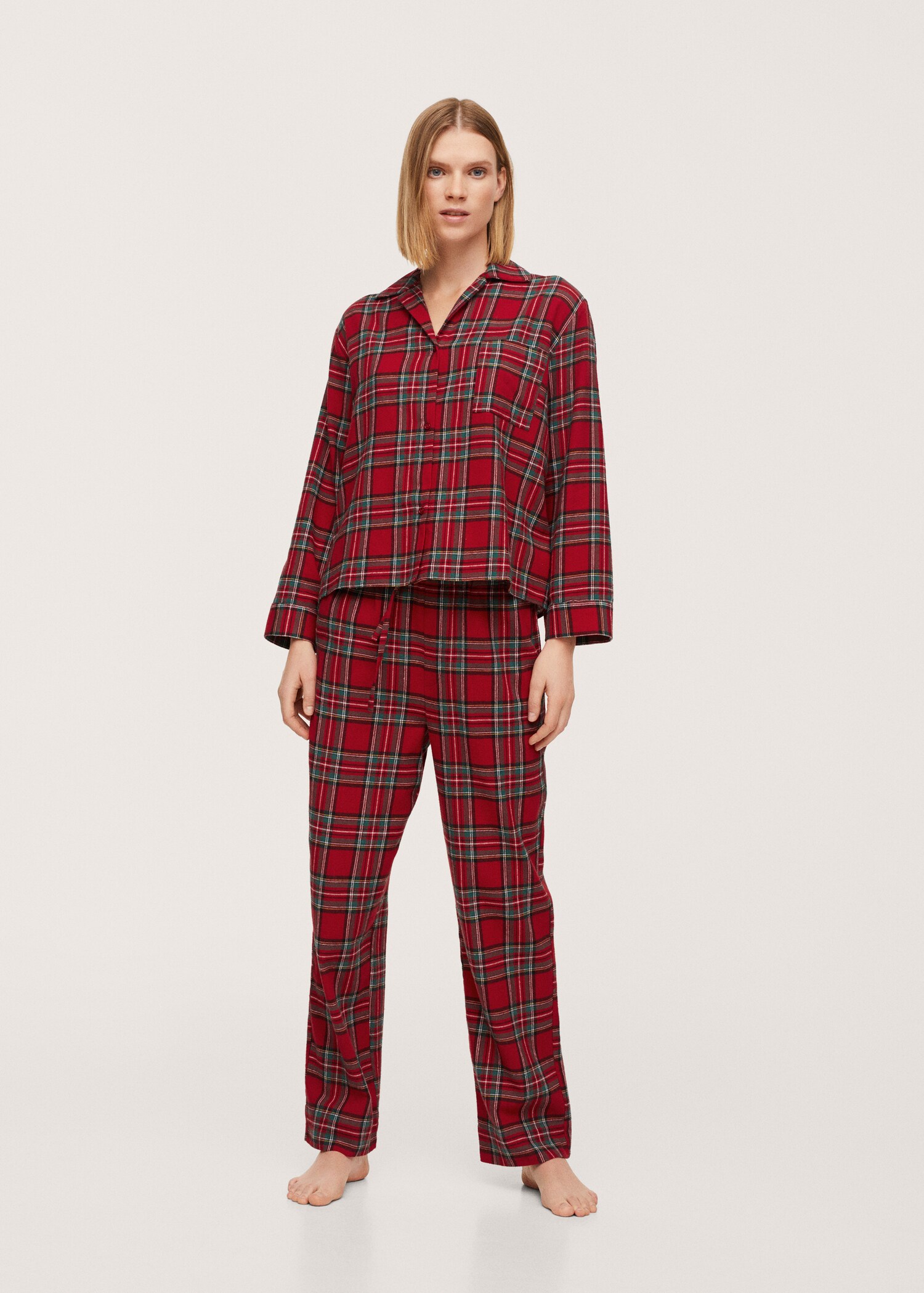 Check flannel pyjama shirt - General plane