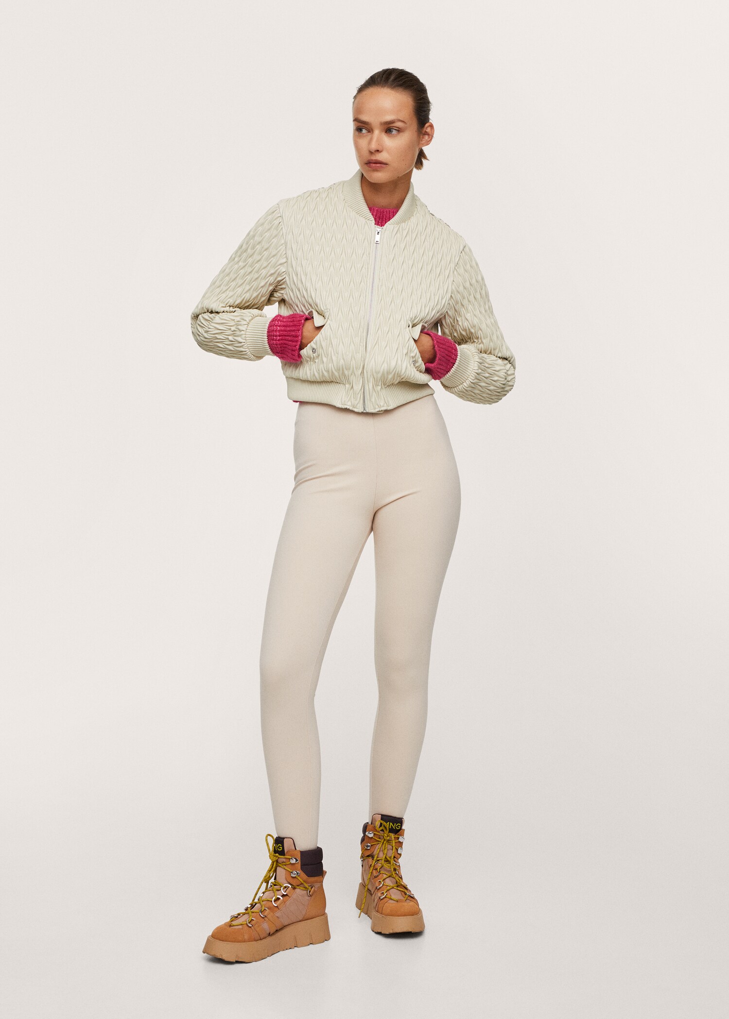 Cropped textured jacket - General plane