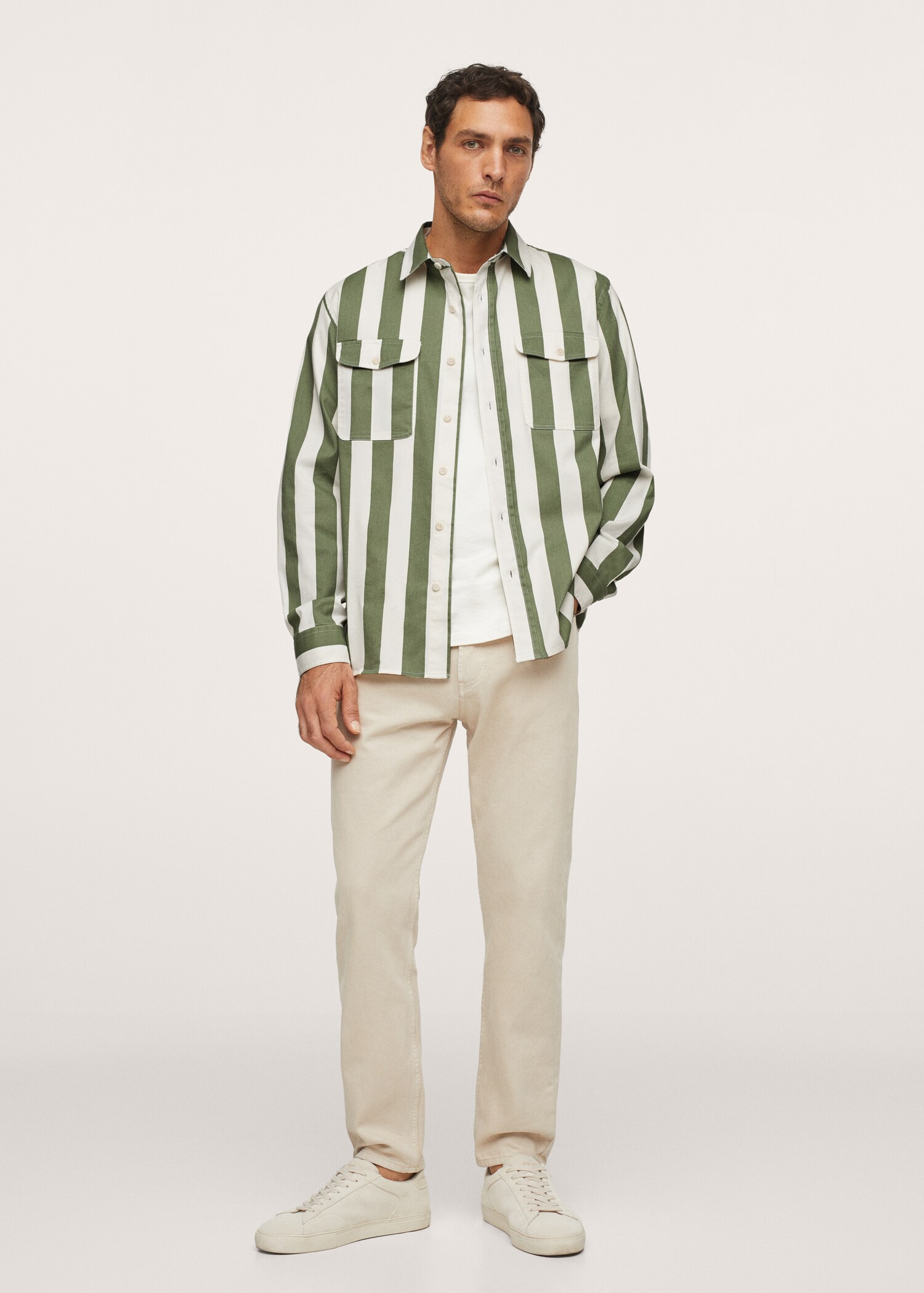 Sobrecamisa algodón rayas - Plano general