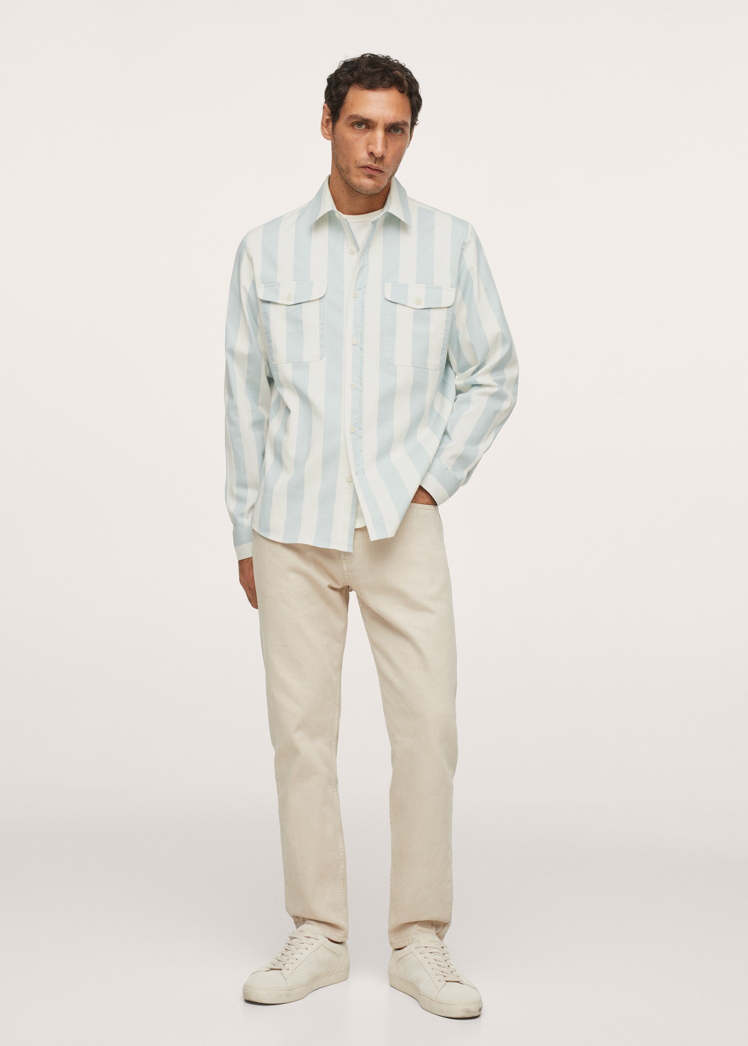Sobrecamisa algodón rayas - Plano general
