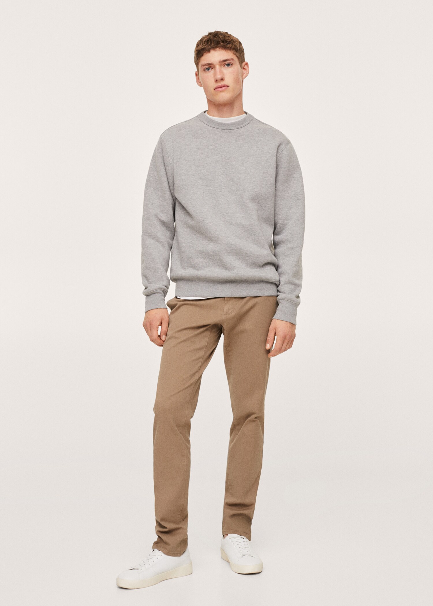 Slim fit serge chino trousers - General plane