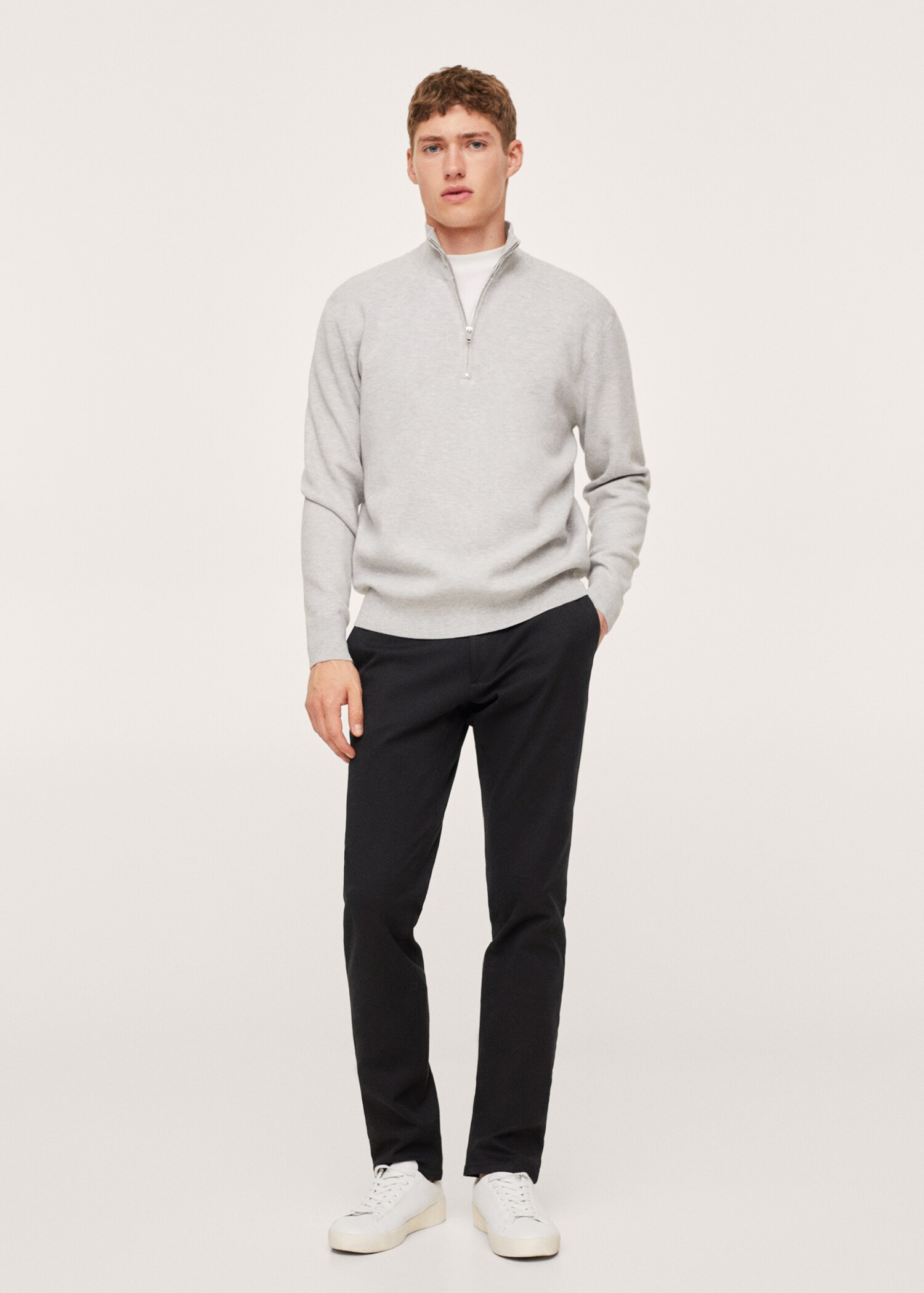 Slim fit serge chino trousers - General plane