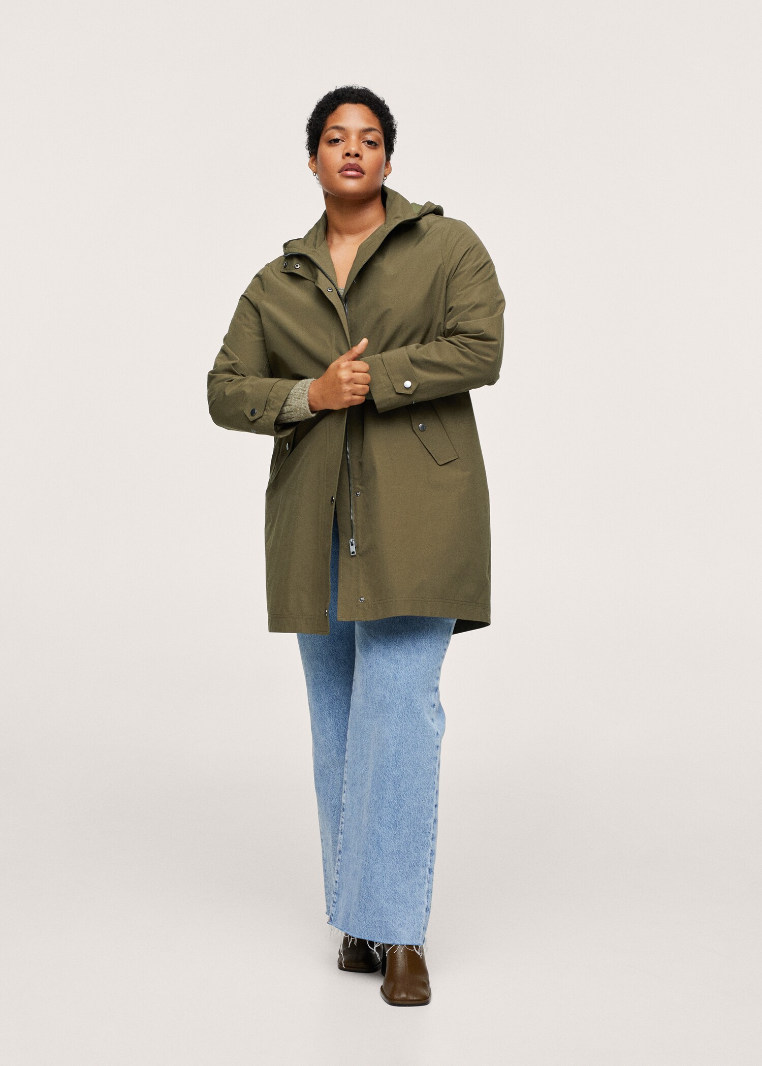 Katoenen parka met capuchon - Overzichtstekening