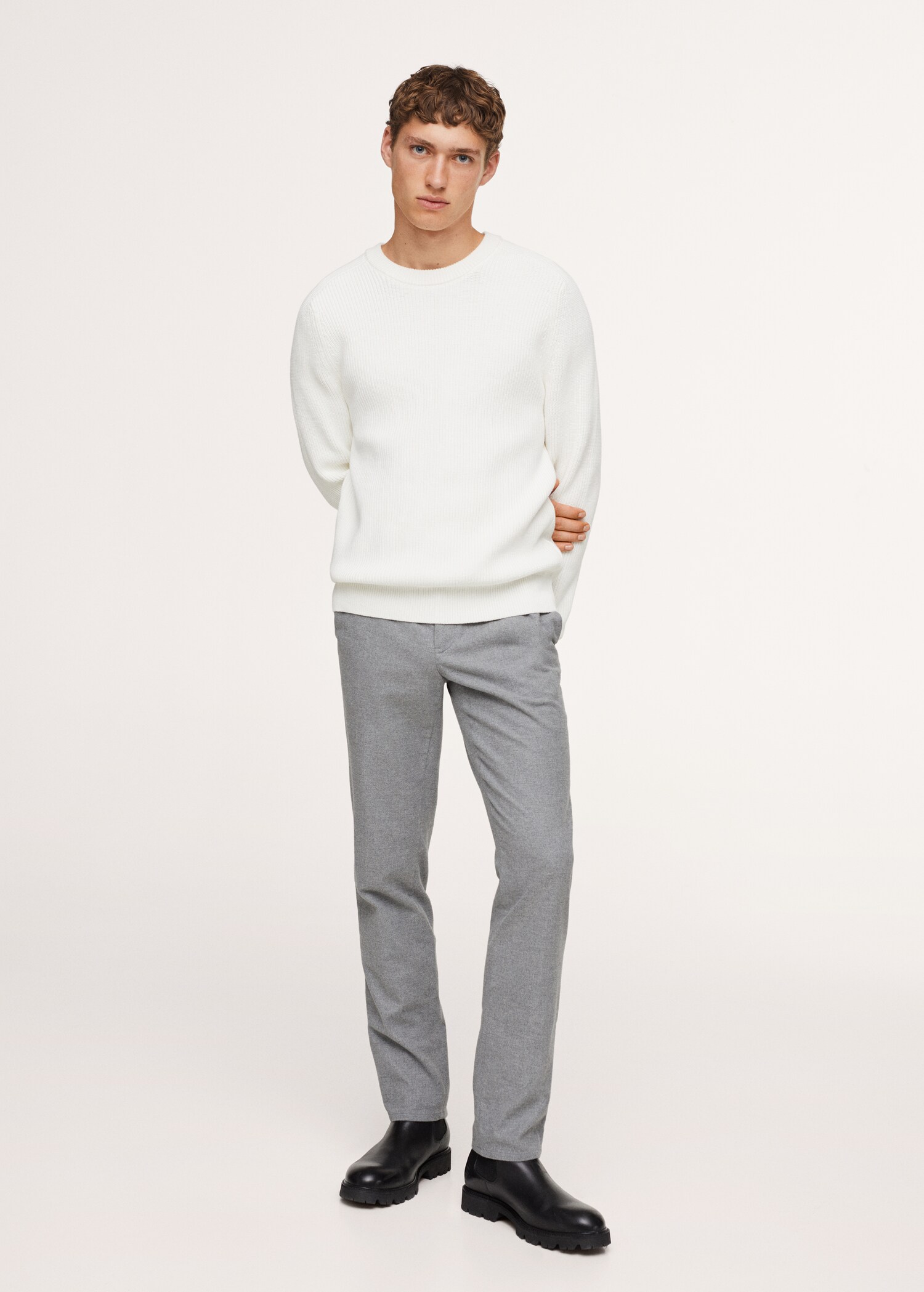 Structured cotton sweater - General plane