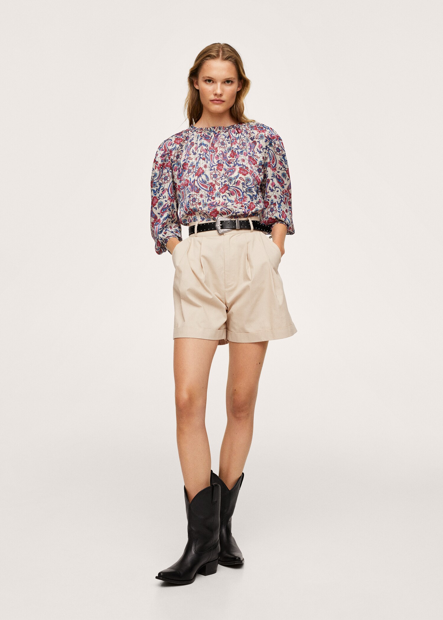 Bermudas algodón pinzas - Plano general