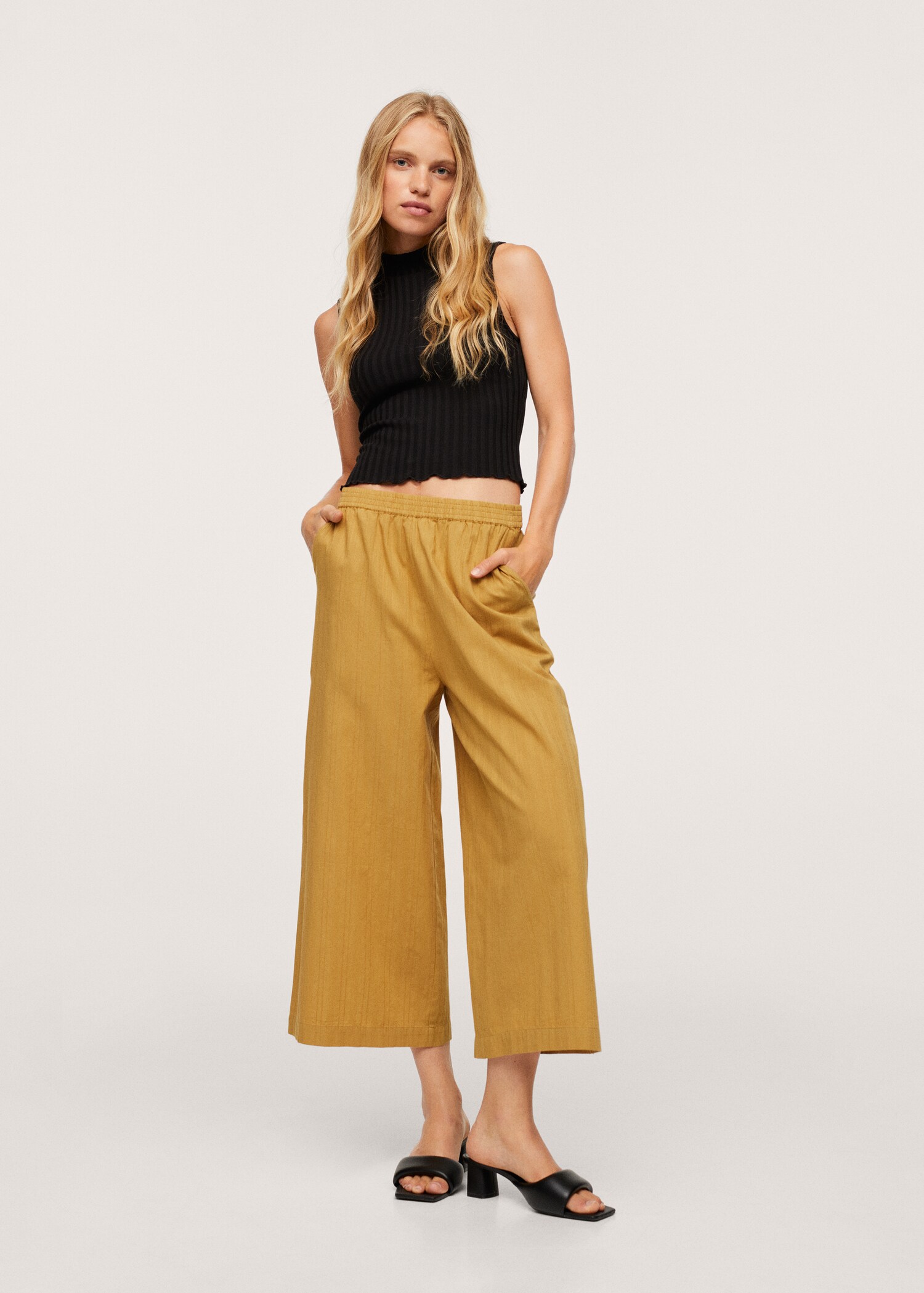 Kalhoty culottes s texturou - Celkový náhled