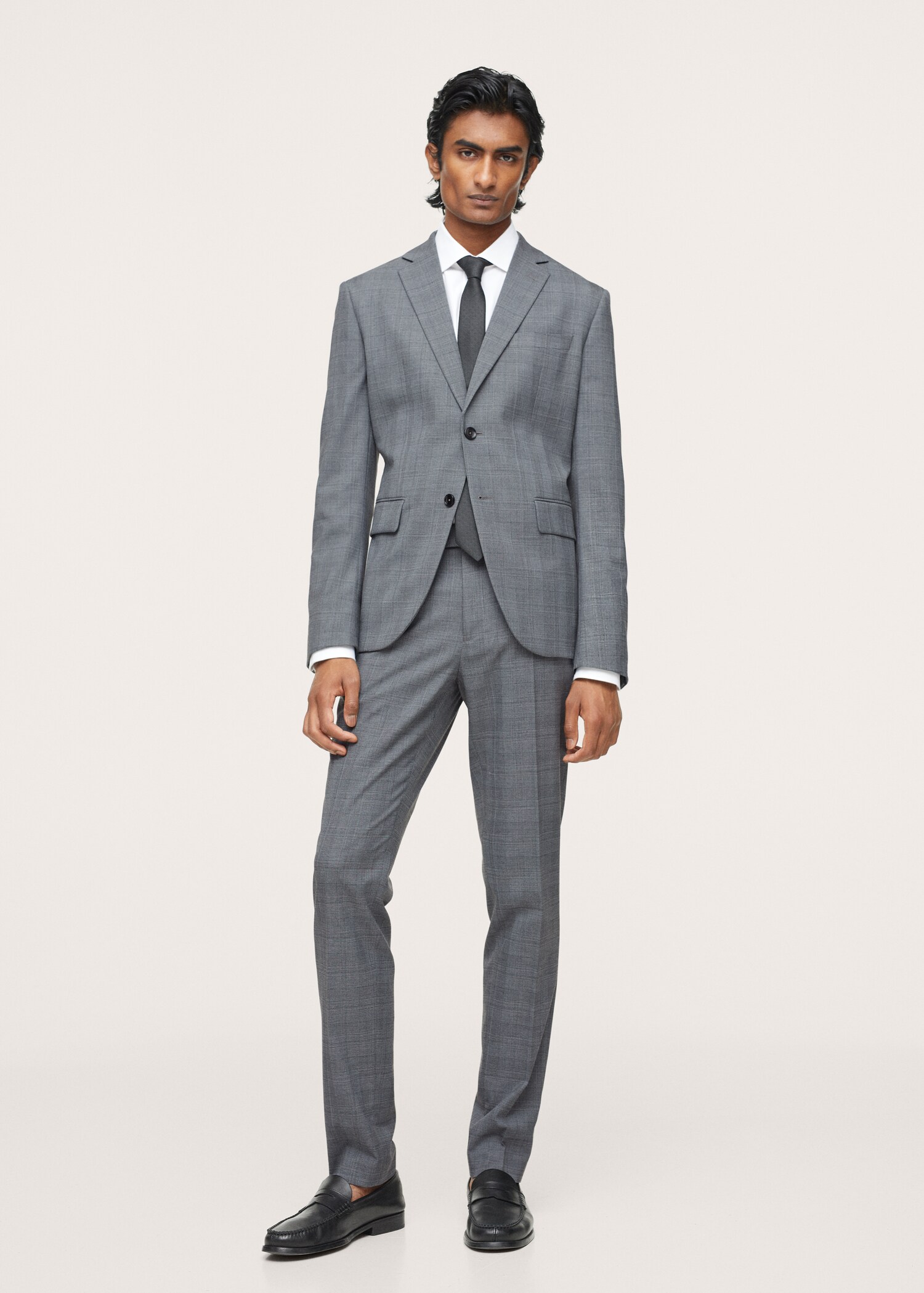 Slim fit check suit blazer - General plane