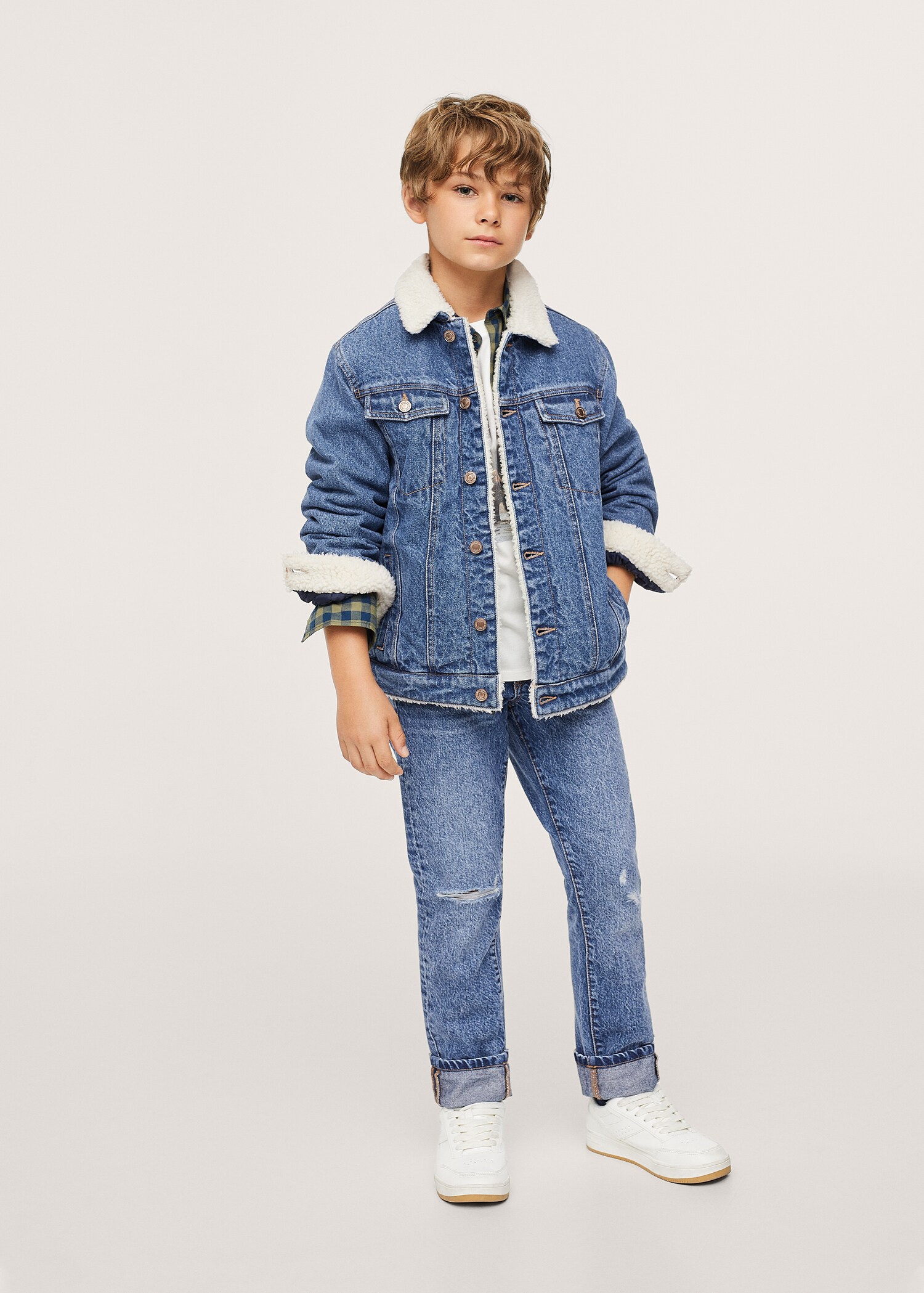 Chaqueta denim borreguito - Plano general