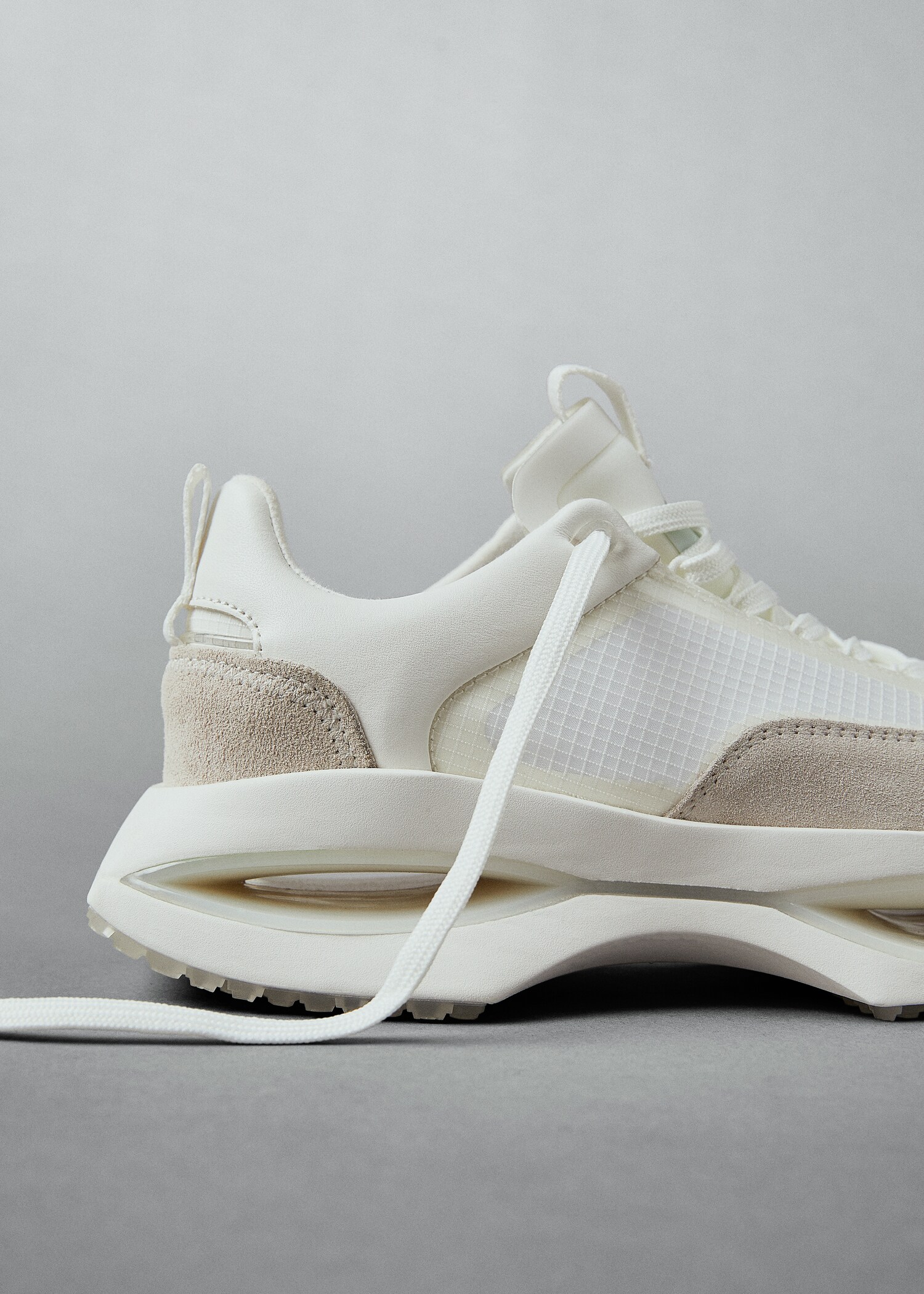 Leather trainers with transparent panels  - General plane