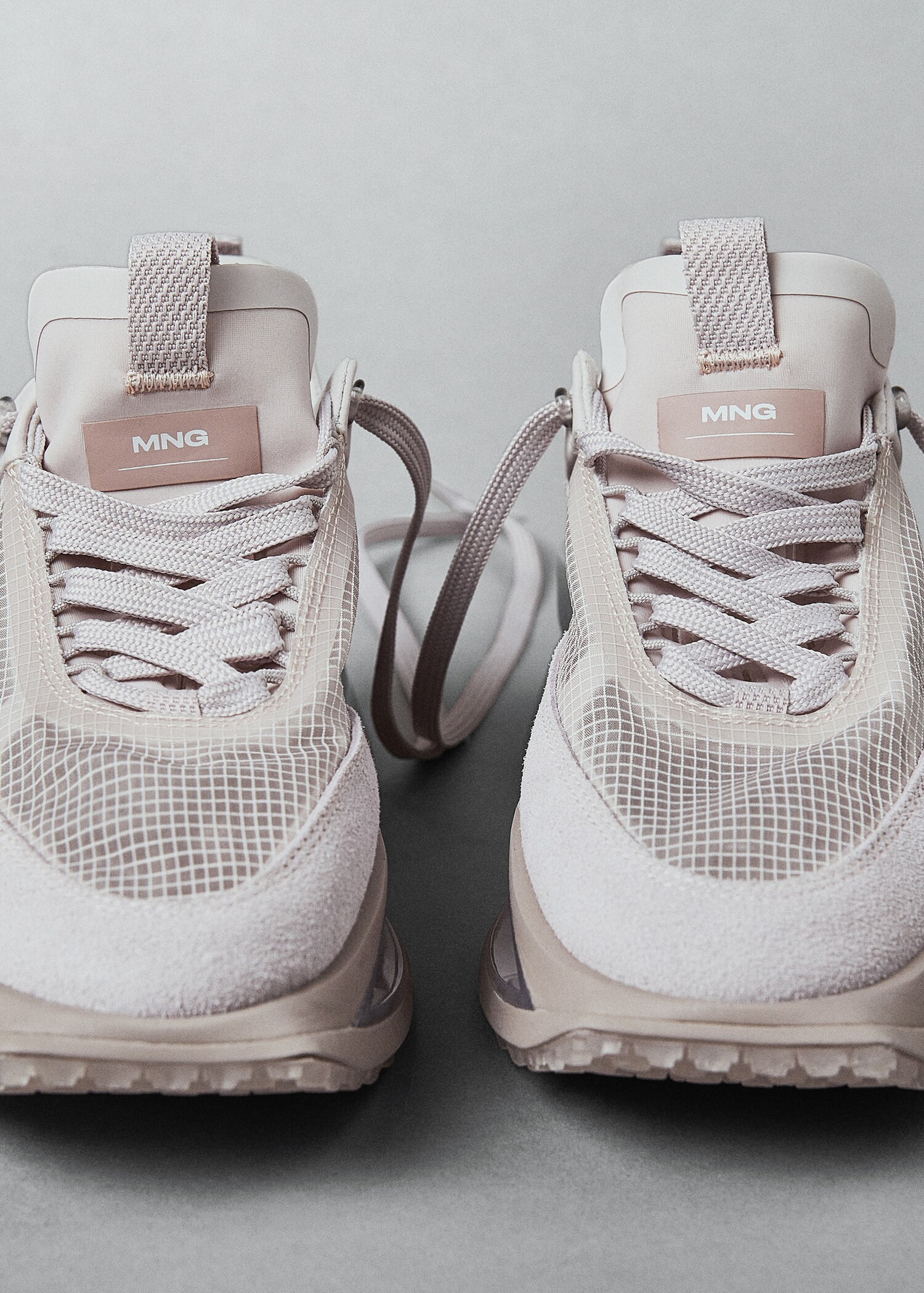 Leather trainers with transparent panels  - General plane