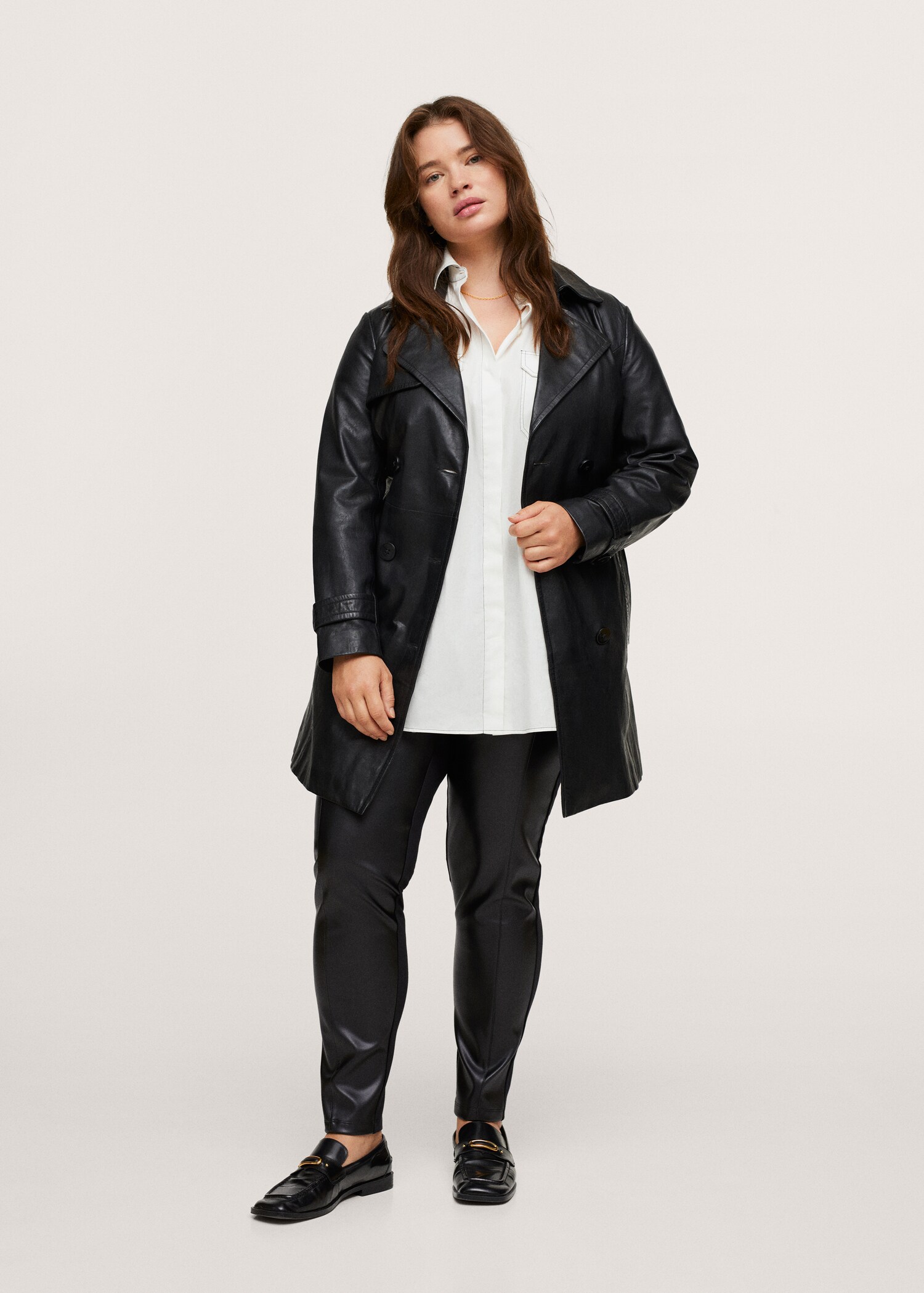 Combined leather effect leggings - General plane
