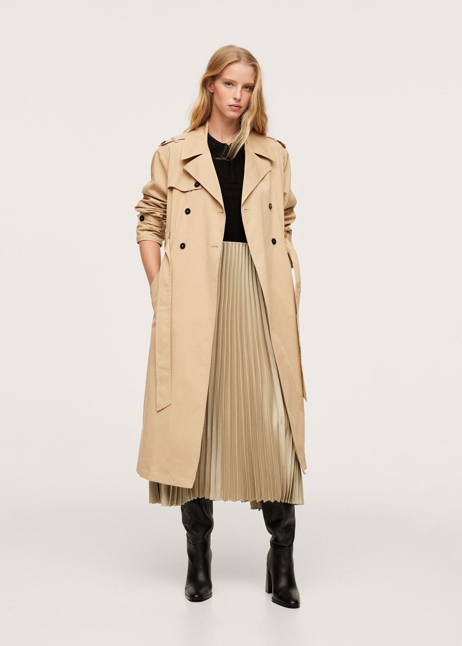 Satin pleated skirt - General plane