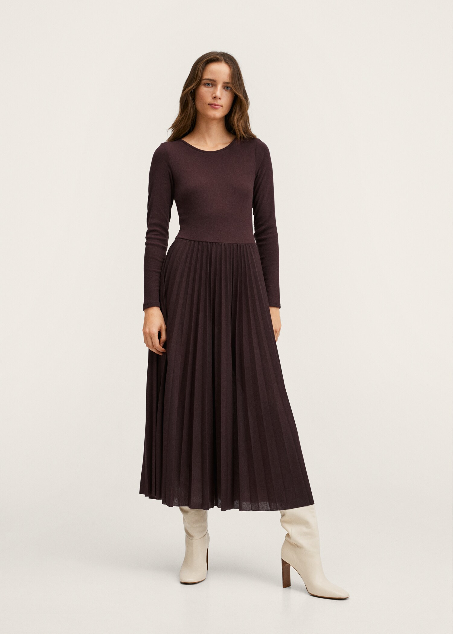 Vestido plisado punto - Plano general