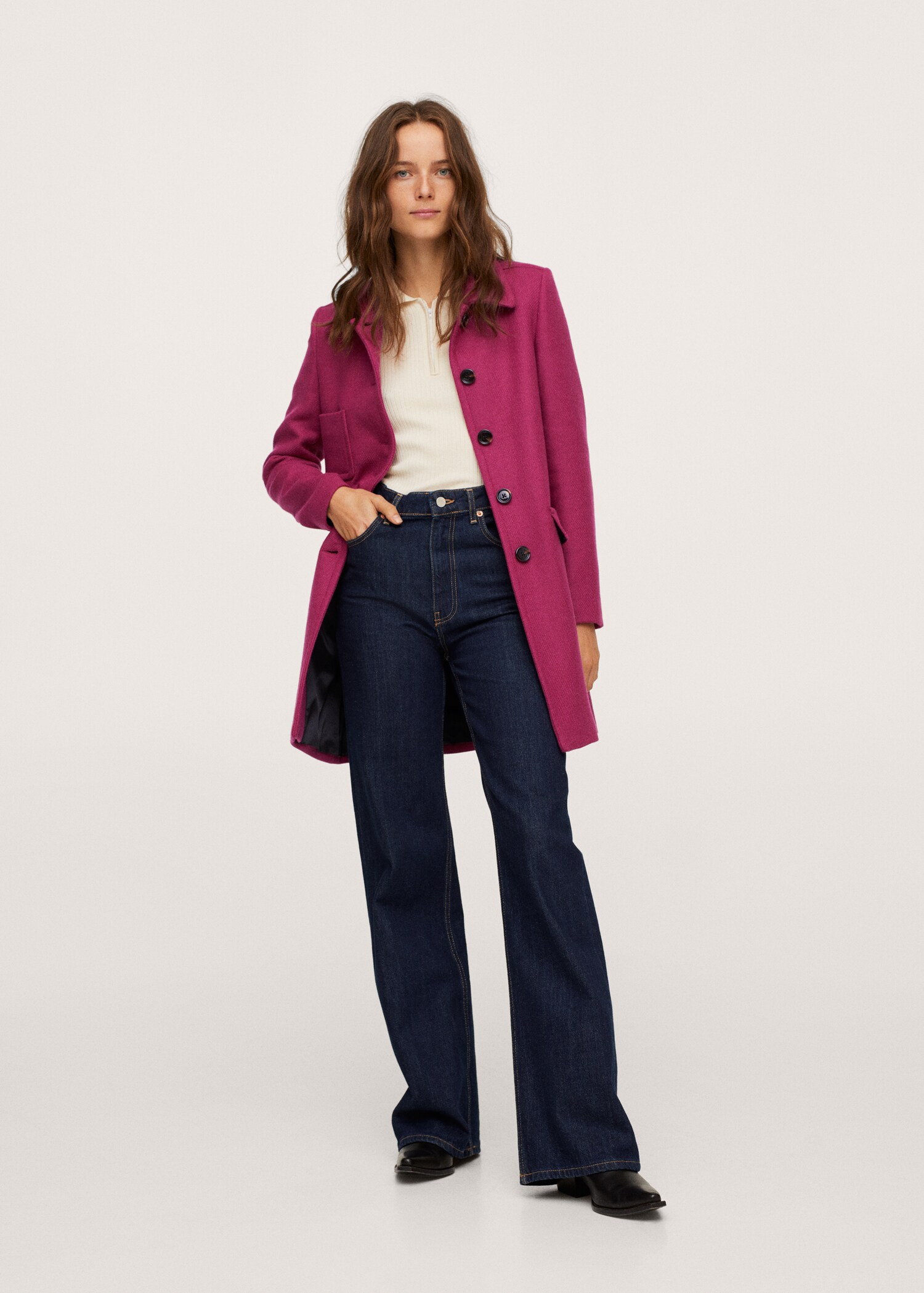 Manteau laine poches - Plan général