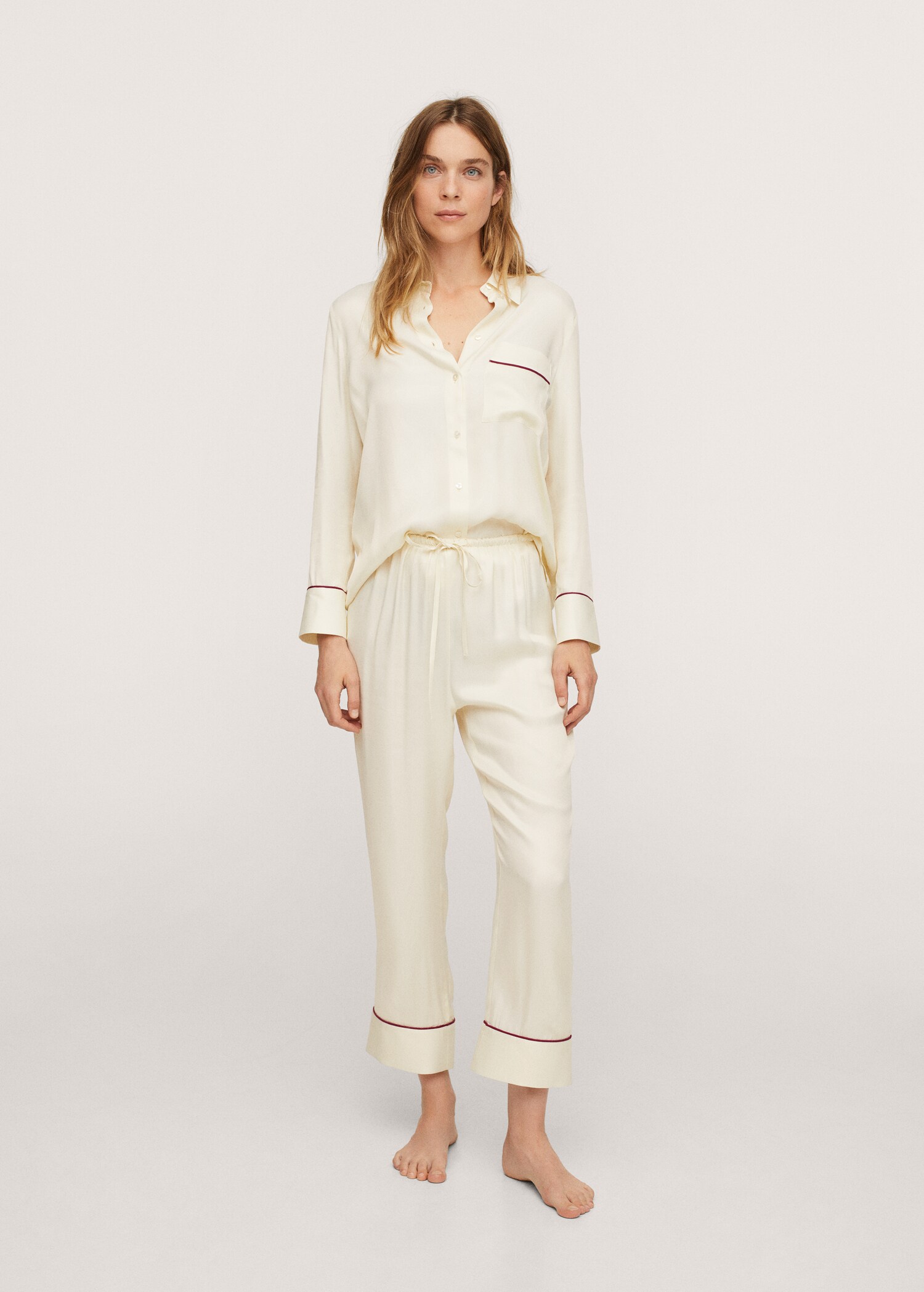 Pantalón pijama satinado - Plano general
