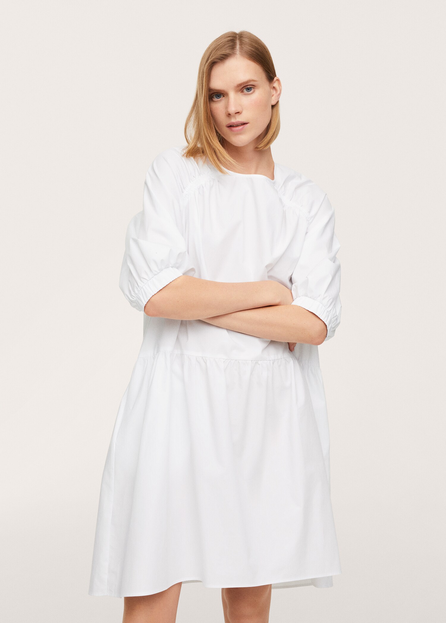 Puffed sleeves cotton dress - Medium plane