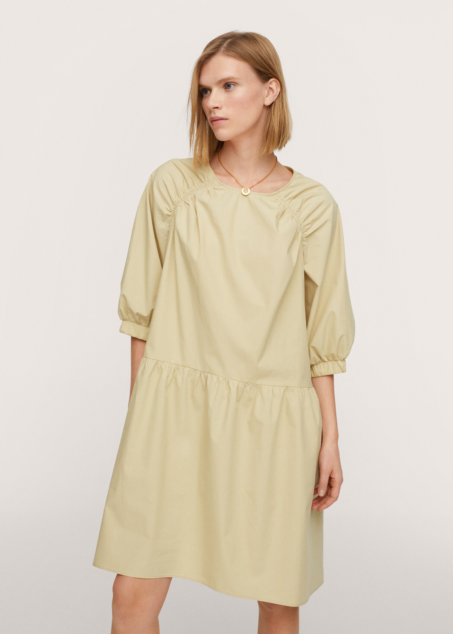 Puffed sleeves cotton dress - Medium plane